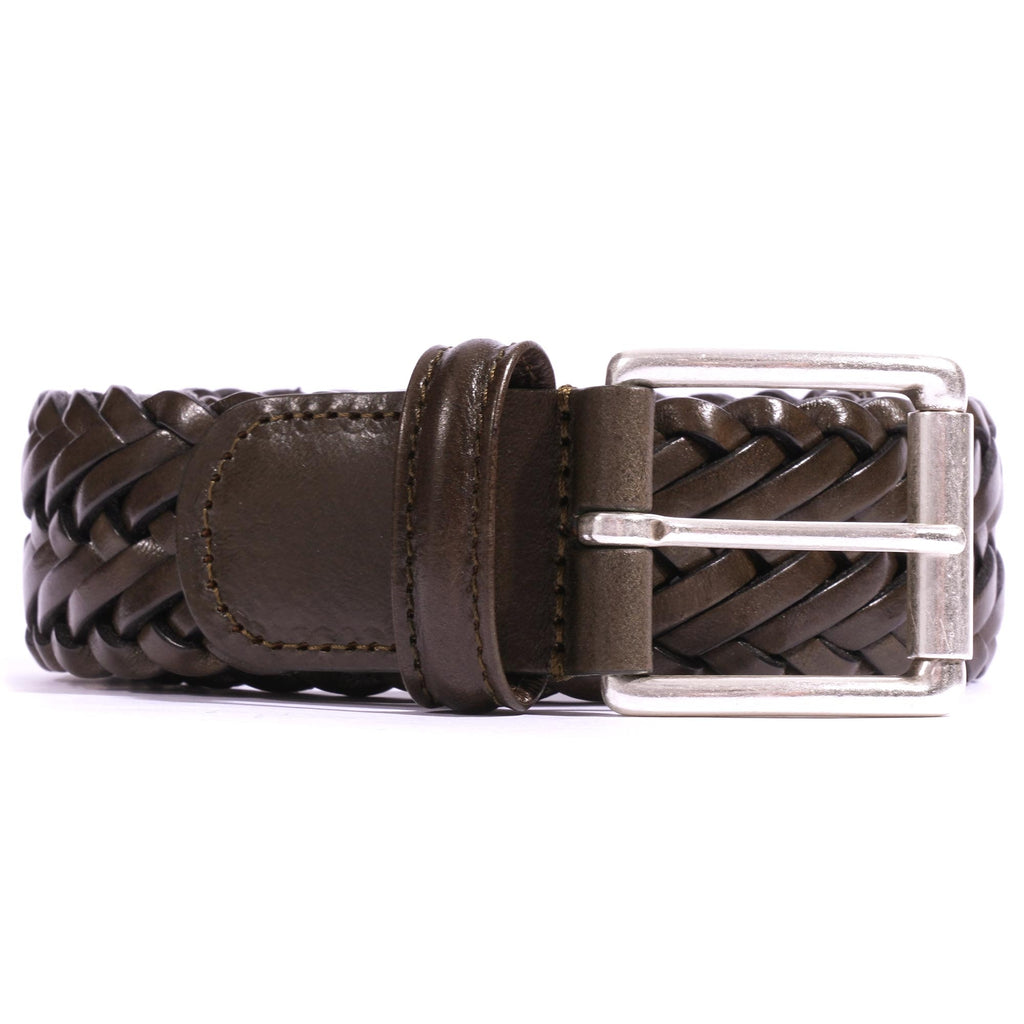 Anderson's Belts Woven Leather Belt - Khaki Brown