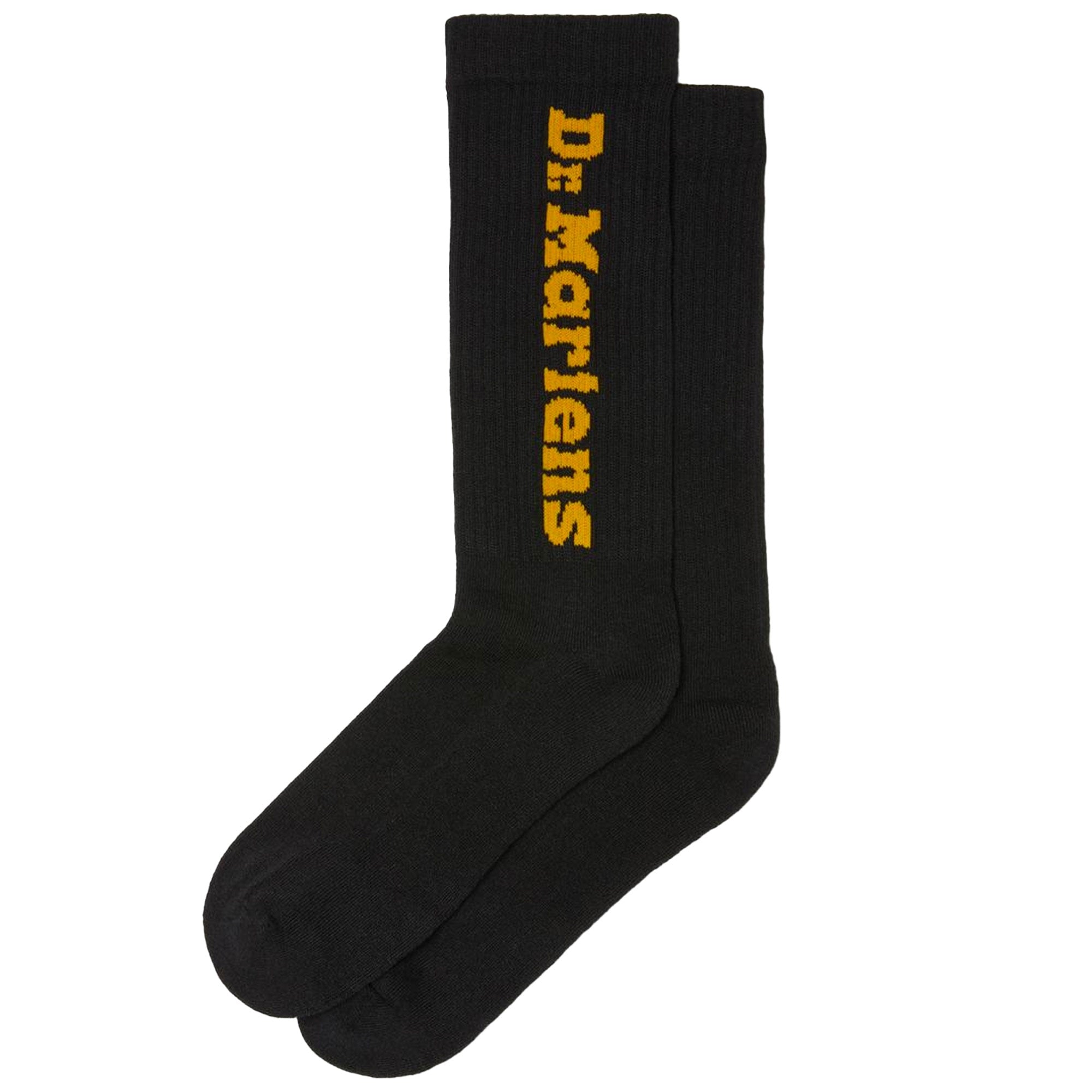 Dr. Martens Made In England Vertical Logo Cotton Blend Socks - Black