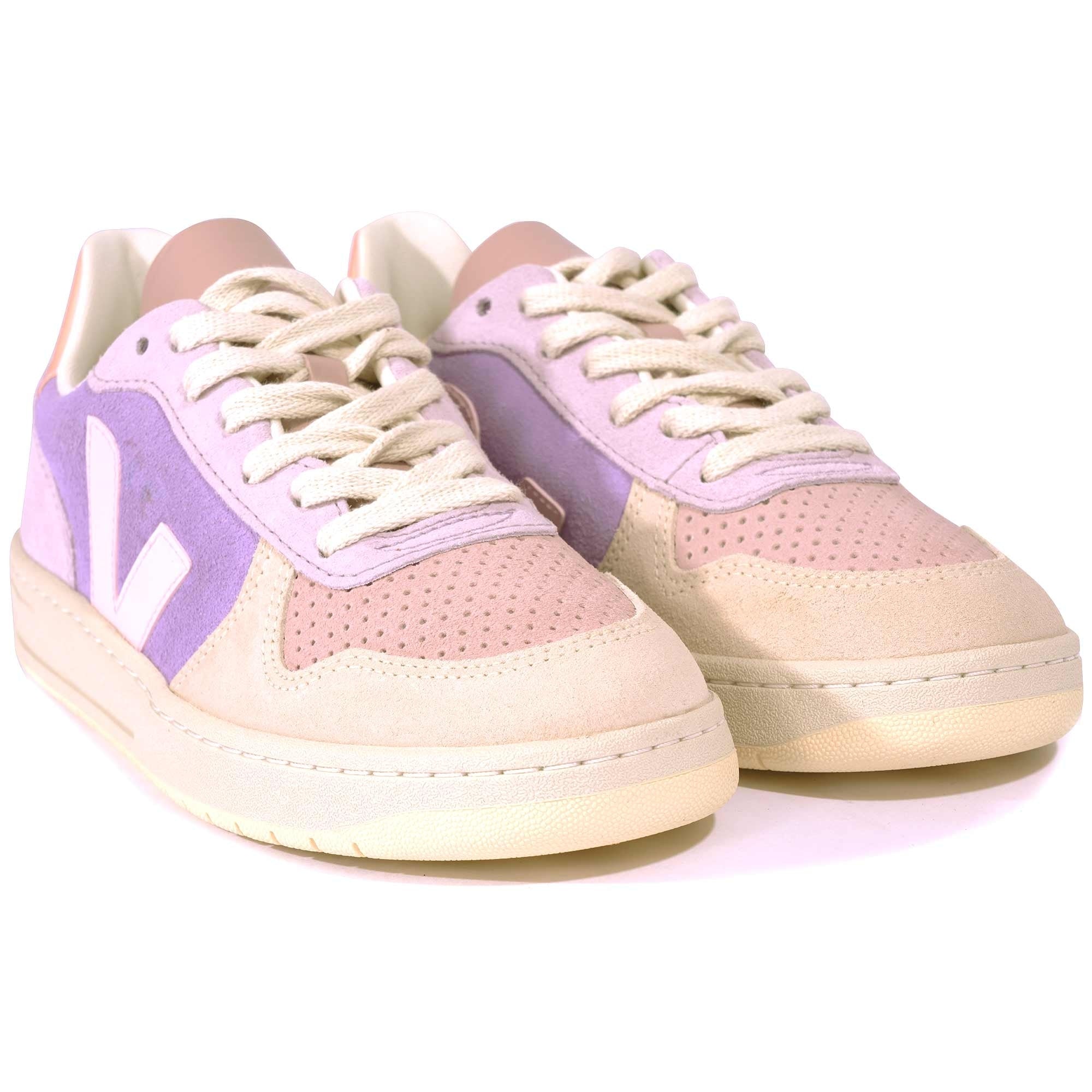 Veja Womens V-10 Suede - Purple/Beige