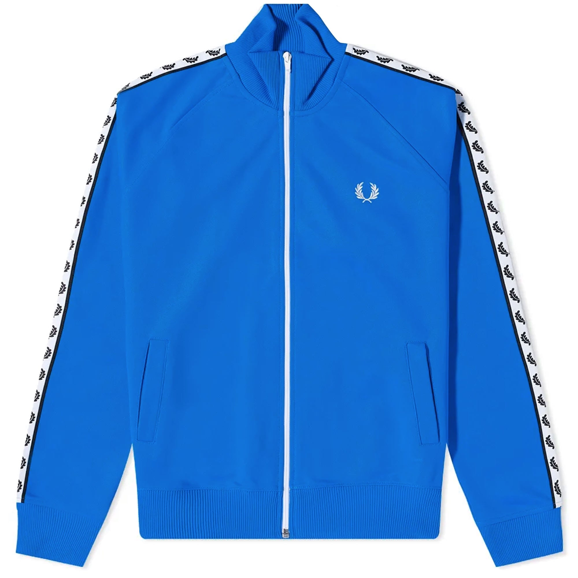 FRED PERRY Taped Track Jacket サックスブルー Fred Perry Taped Track Jacket - Kingfisher – Stuarts London