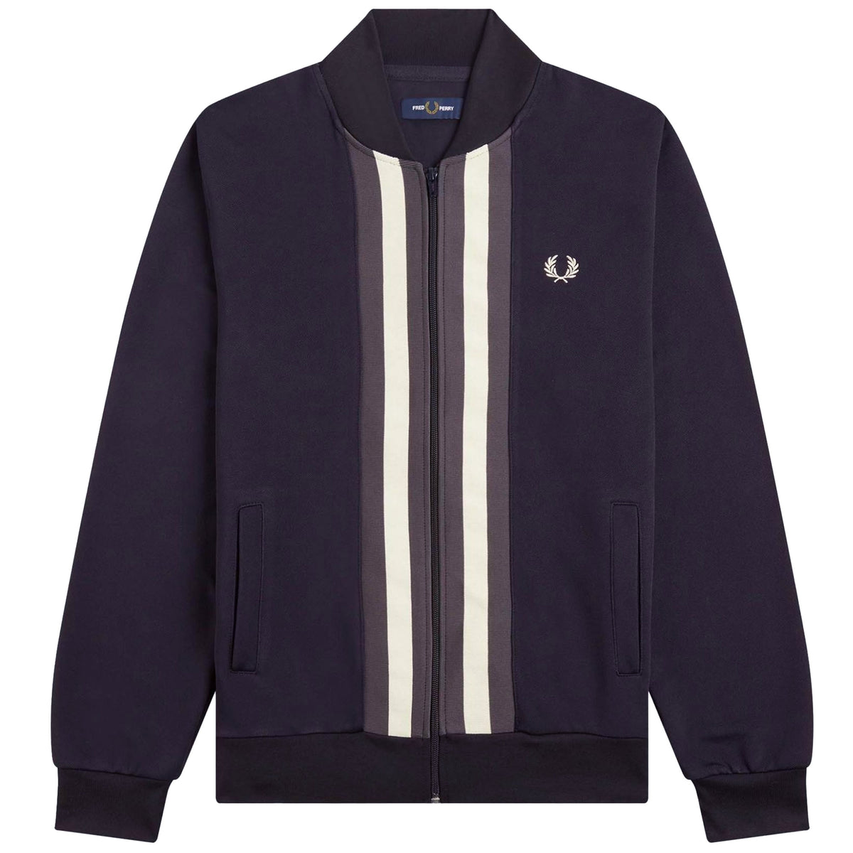 Fred Perry Striped Panel Track Jacket - Navy – Stuarts London