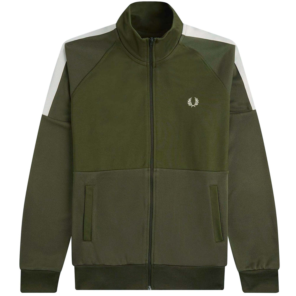 Fred Perry Panelled Track Jacket - Military Green