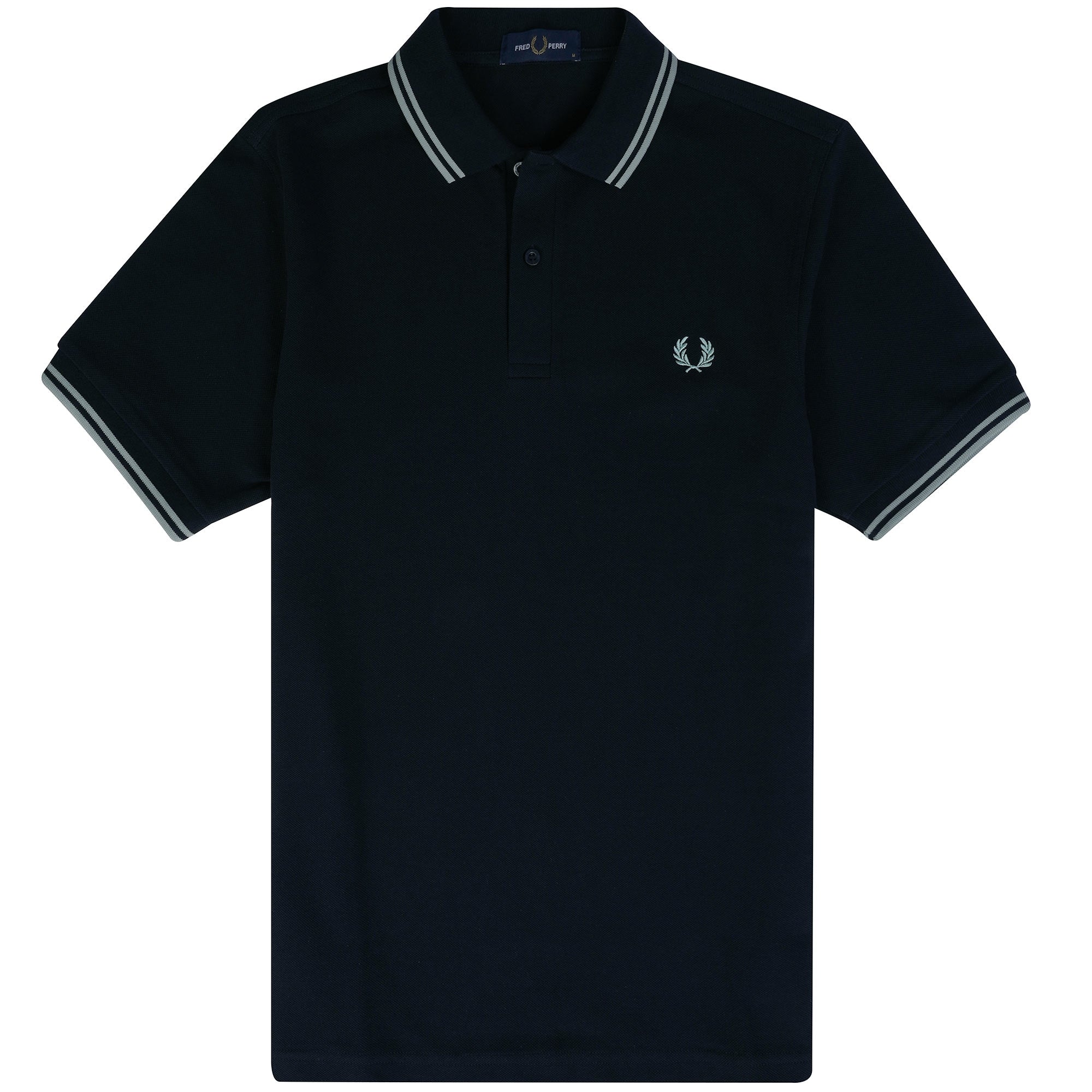 Fred Perry M3 Twin Tipped Polo Shirt - Navy/Silver Blue