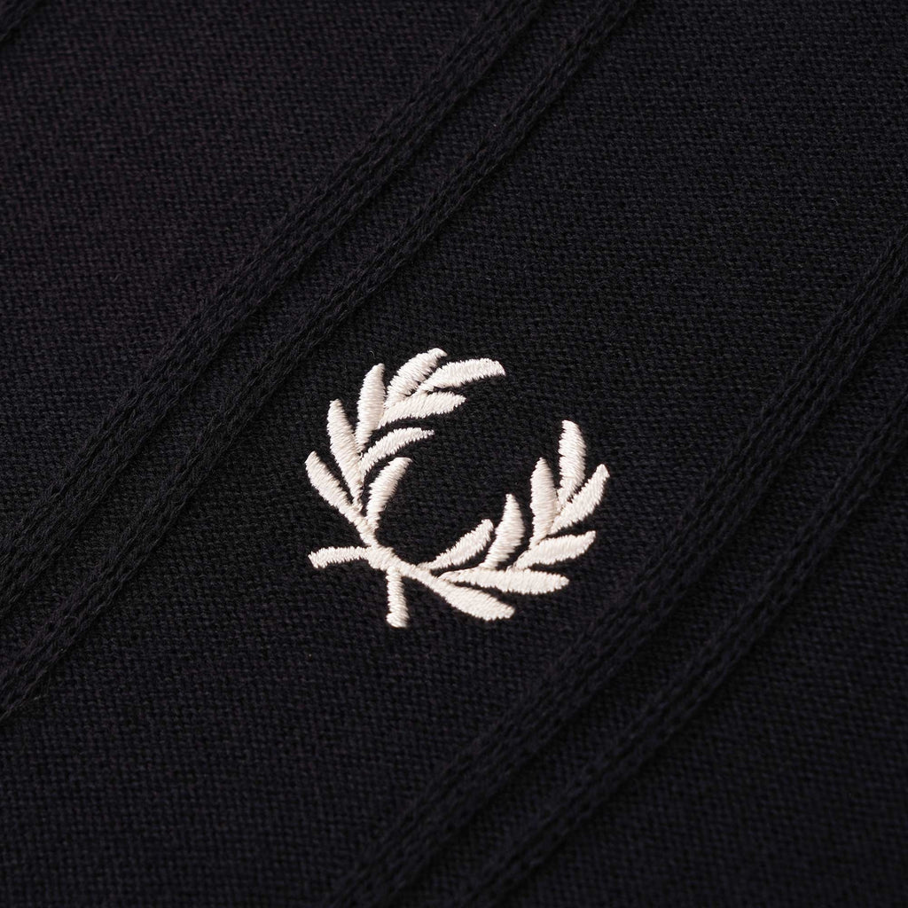 Fred Perry Tipping Texture Knitted Polo Shirt - Black