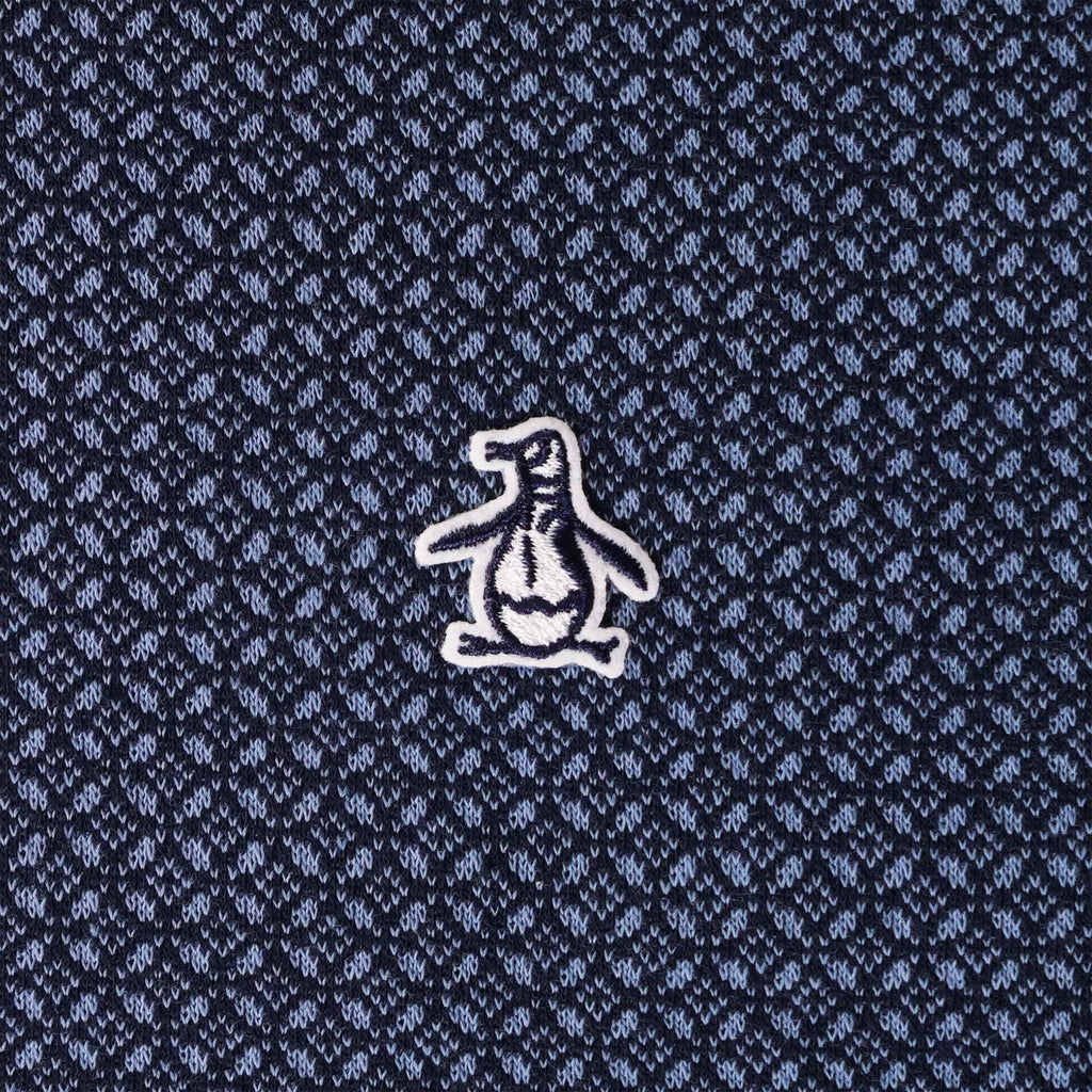 Original Penguin Knit Jacquard Woven Polo Shirt - Dark Sapphire