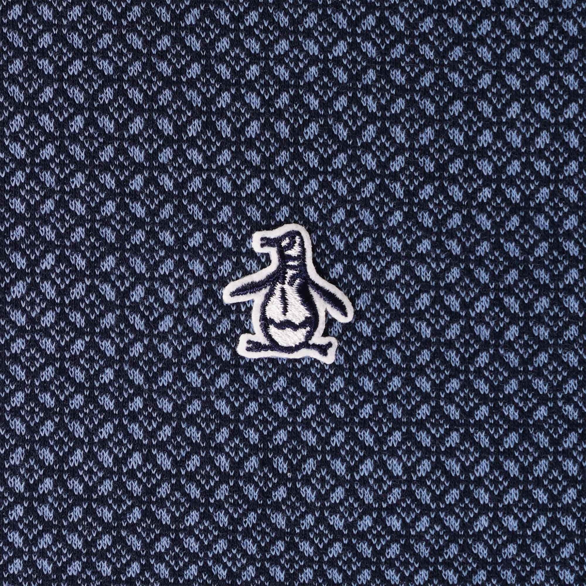 Original Penguin Knit Jacquard Woven Polo Shirt - Dark Sapphire