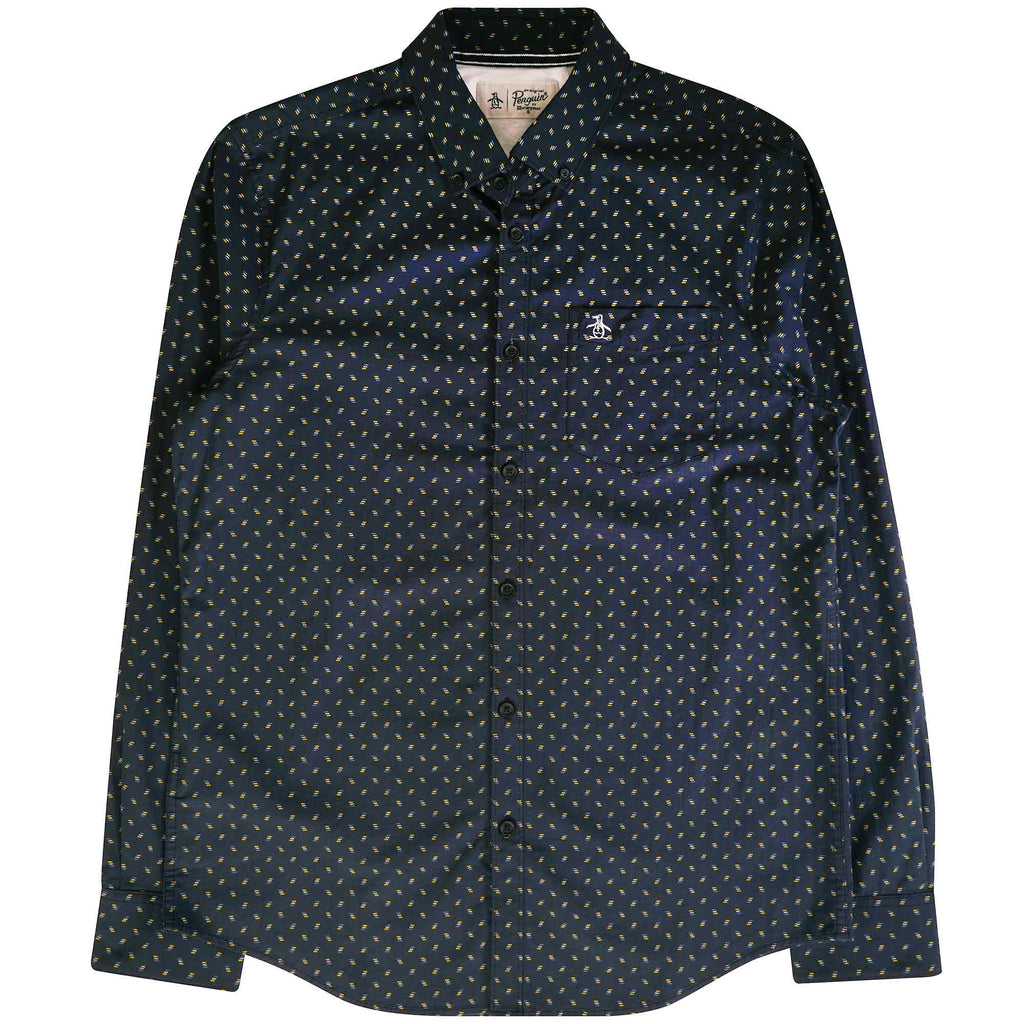 Original Penguin Poplin Stretch Shirt - Dark Sapphire