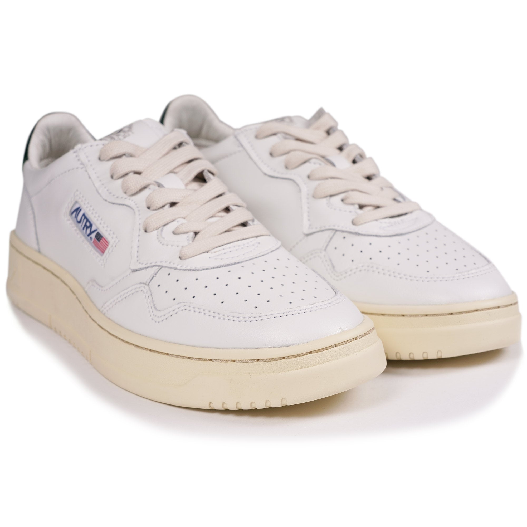 Autry Action Low Leather - White/Green