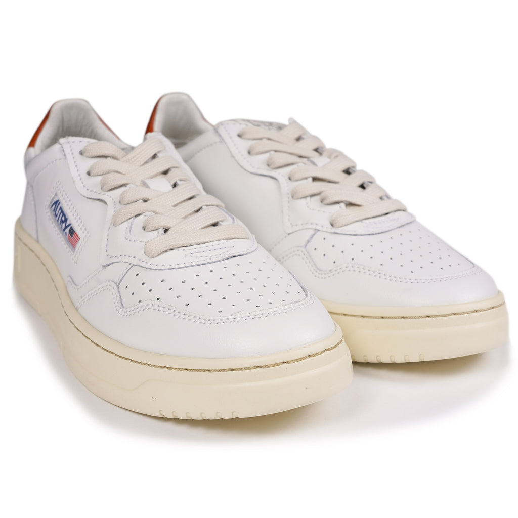 Autry Action Low Leather - White/Rust