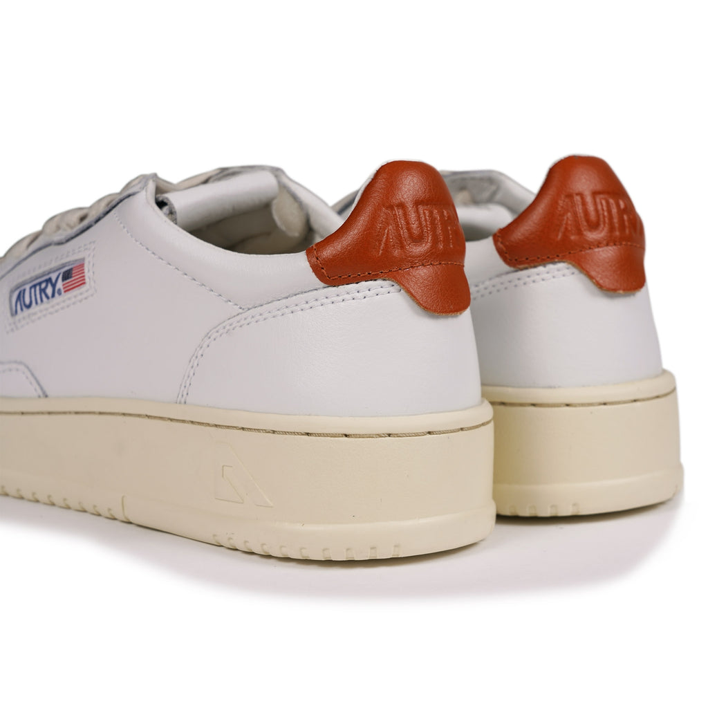 Autry Action Low Leather - White/Rust