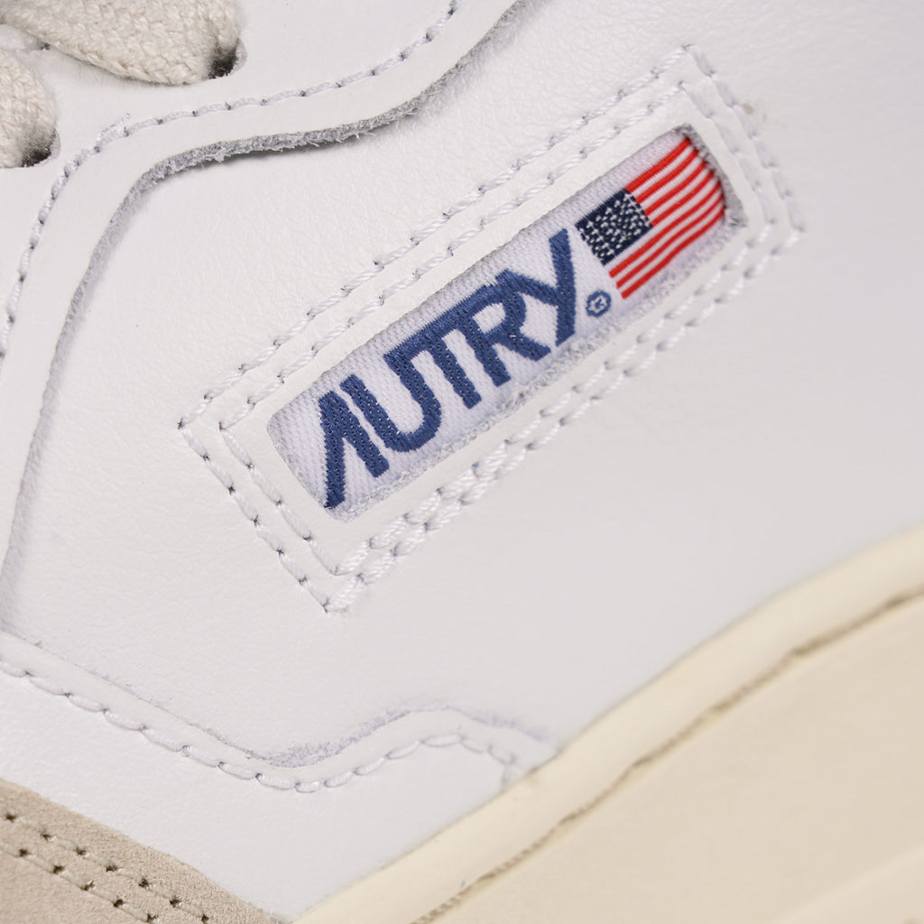 Autry Medalist Low Leather/Suede - White/Blue