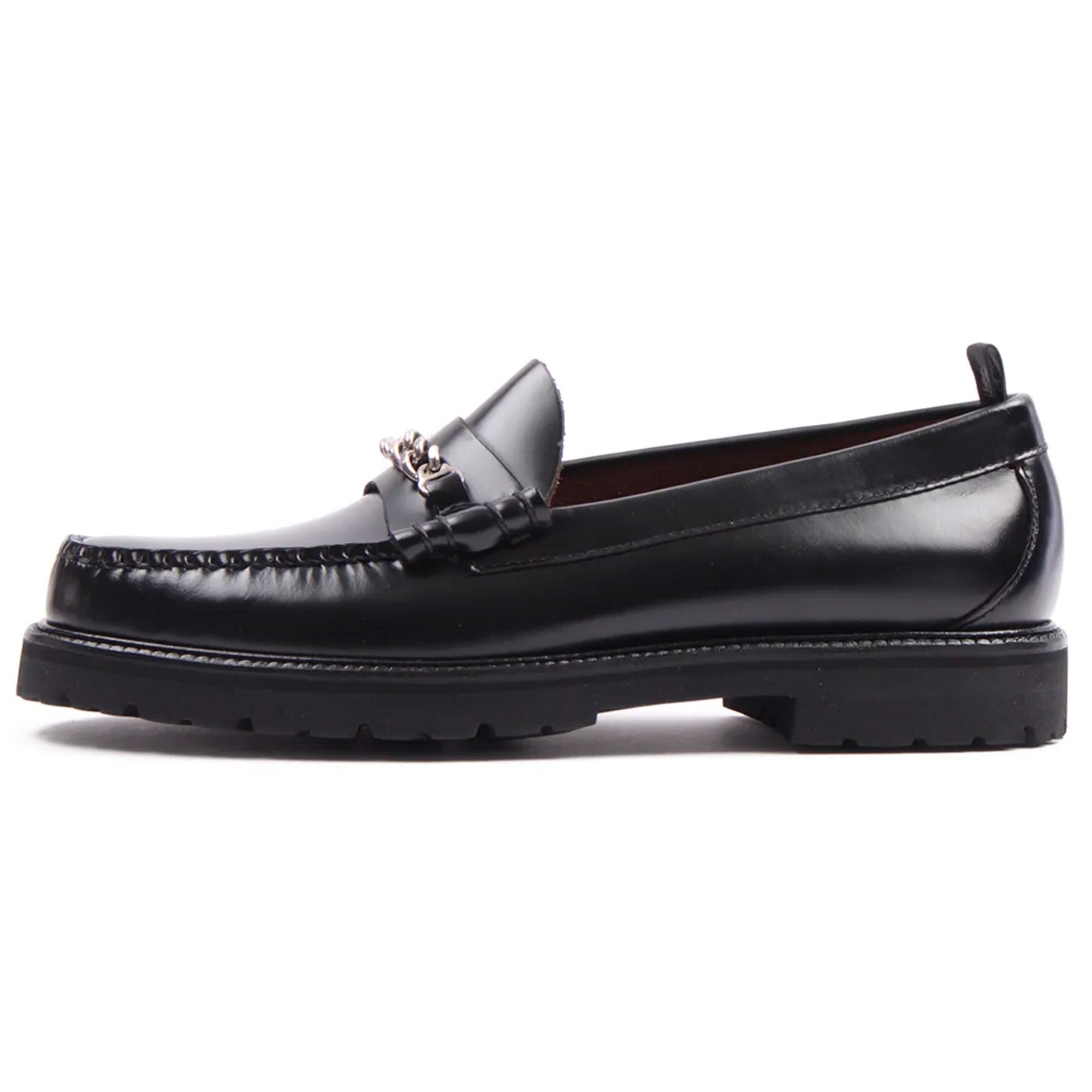 Fred Perry x G.H Bass Weejuns Leather Chain Penny Loafers - Black