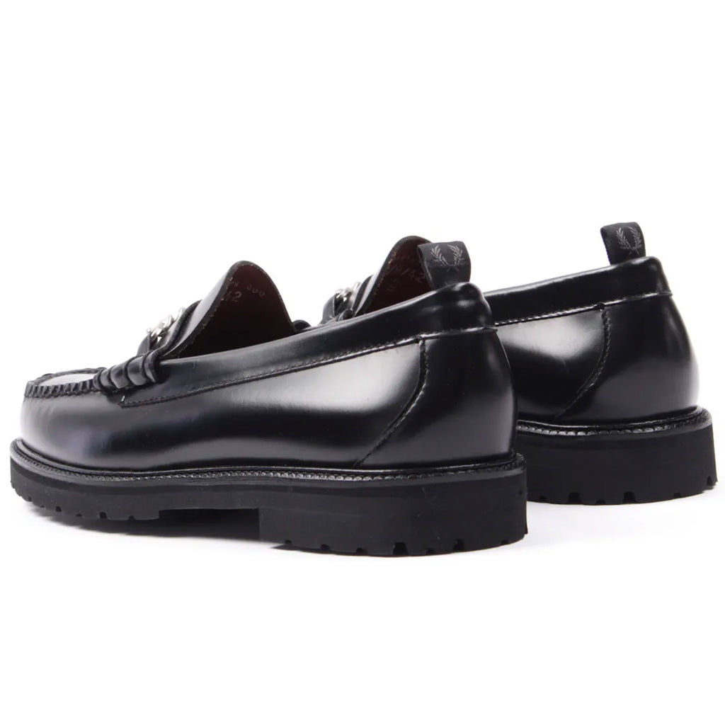 Fred Perry x G.H Bass Weejuns Leather Chain Penny Loafers - Black