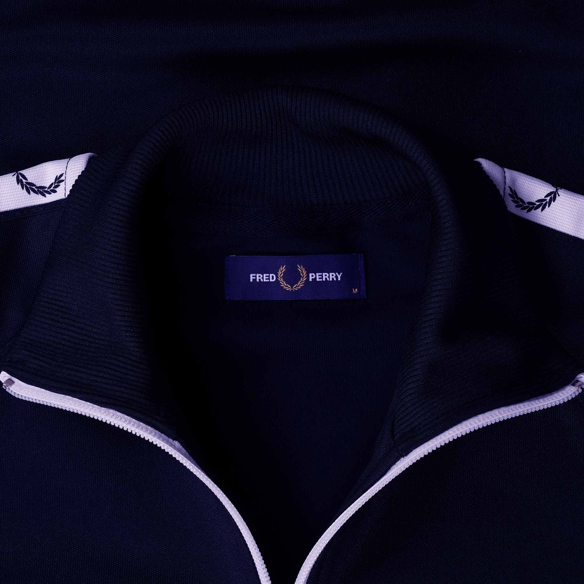 Fred Perry Taped Track Jacket - Carbon Blue