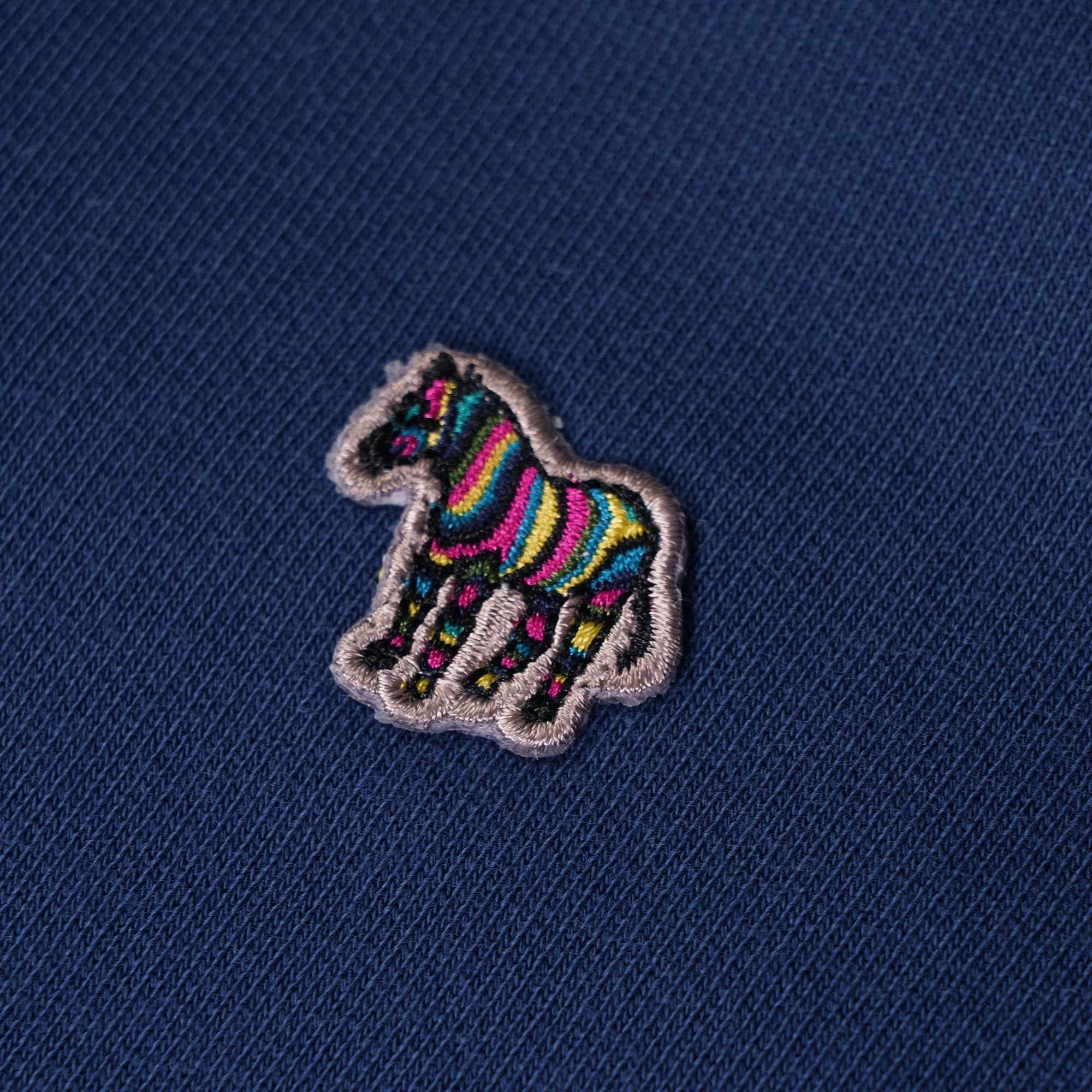 Paul Smith Zebra Logo Zip-Neck Top - Blue