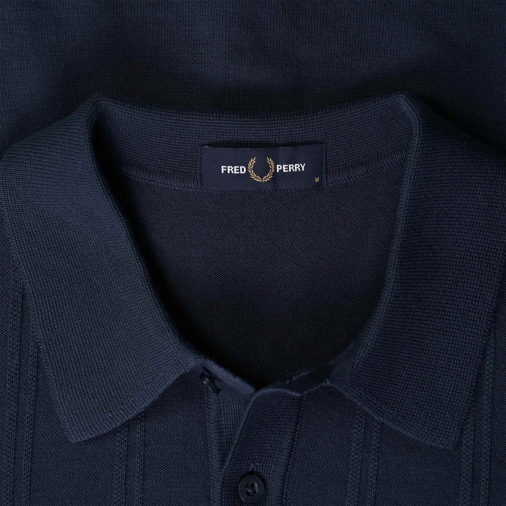Fred Perry K3 Tipping Texture Knitted Polo Shirt -  Shaded Navy