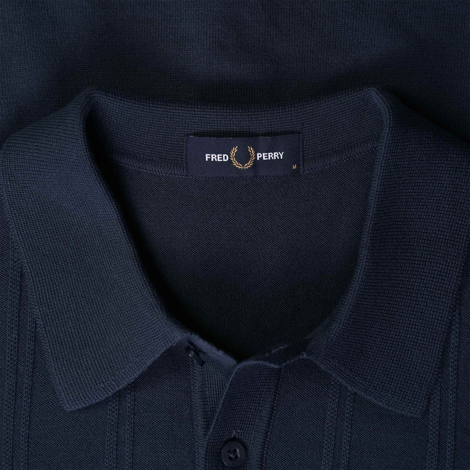 Fred Perry K3 Tipping Texture Knitted Polo Shirt -  Shaded Navy