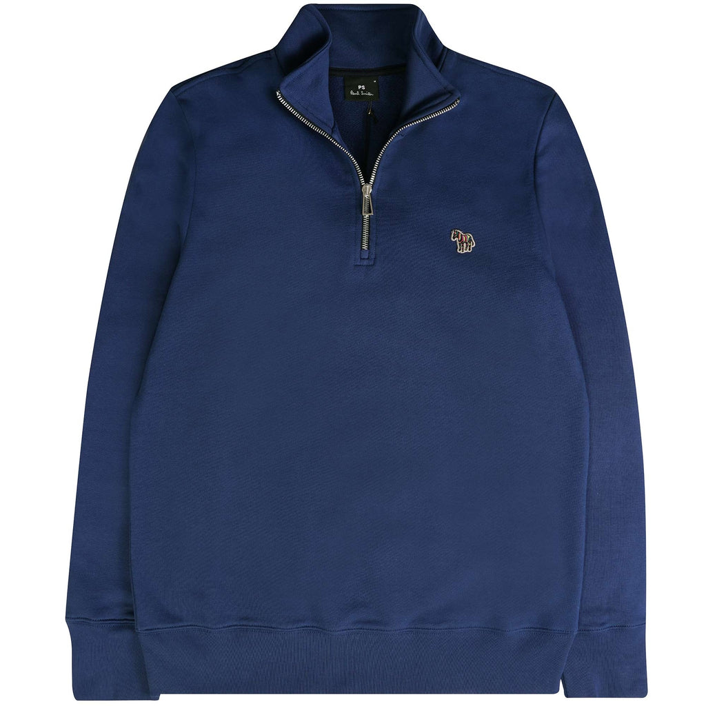 Paul Smith Zebra Logo Zip-Neck Top - Blue