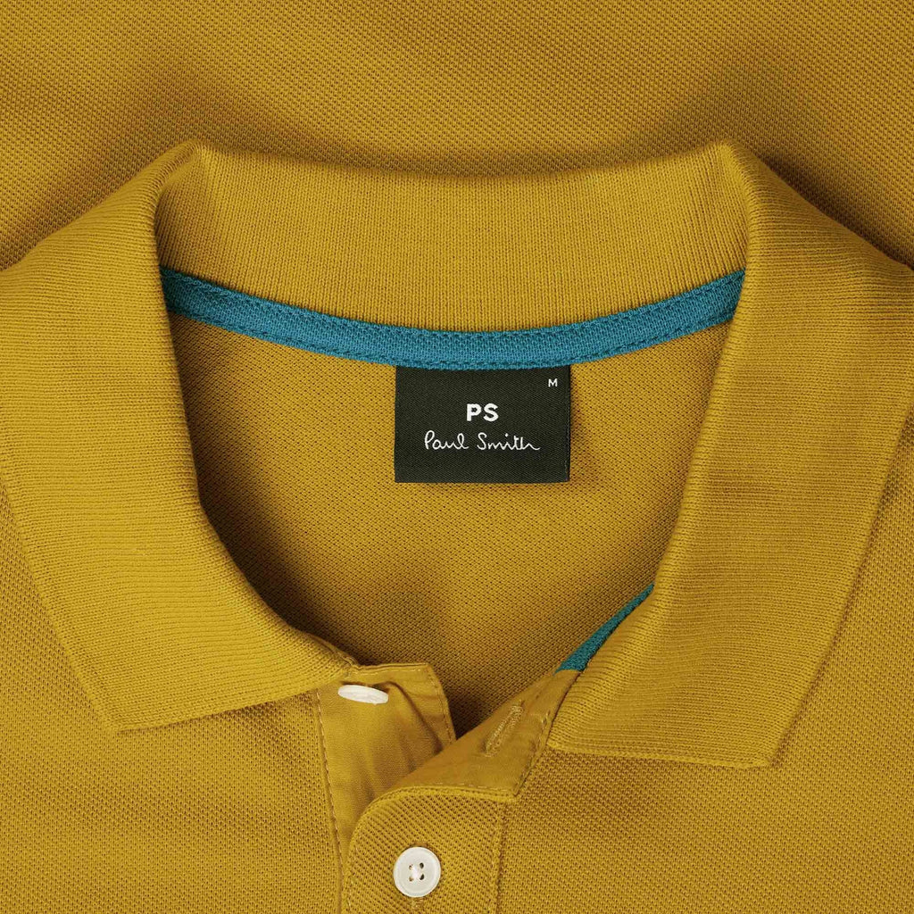 Paul Smith Short Sleeve Zebra Logo Polo Shirt - Mustard