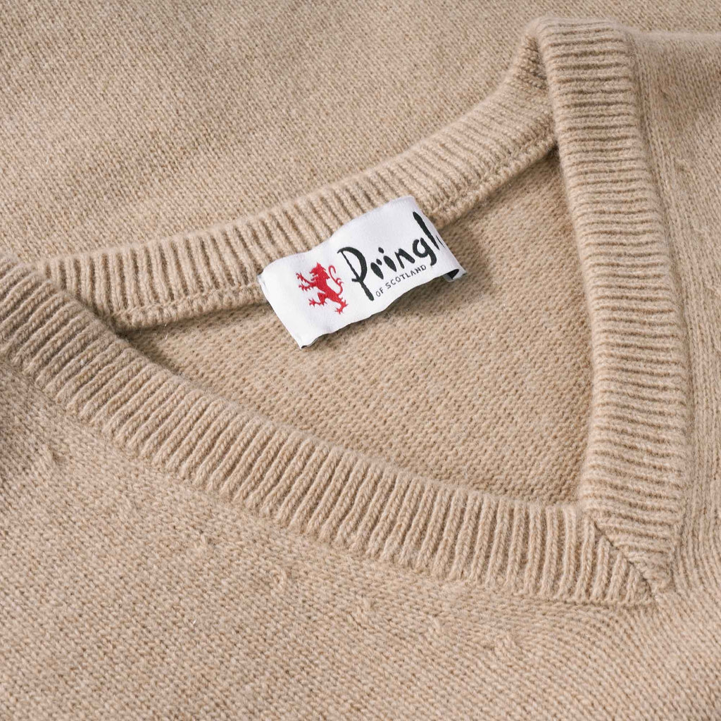 Pringle of Scotland V Neck Sleeveless Jumper - Camel