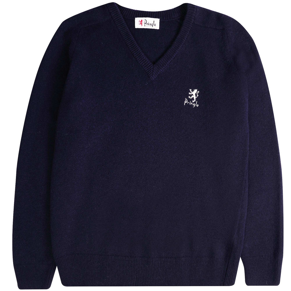 Pringle of Scotland V Neck Archive Lambswool Blend Jumper - Navy