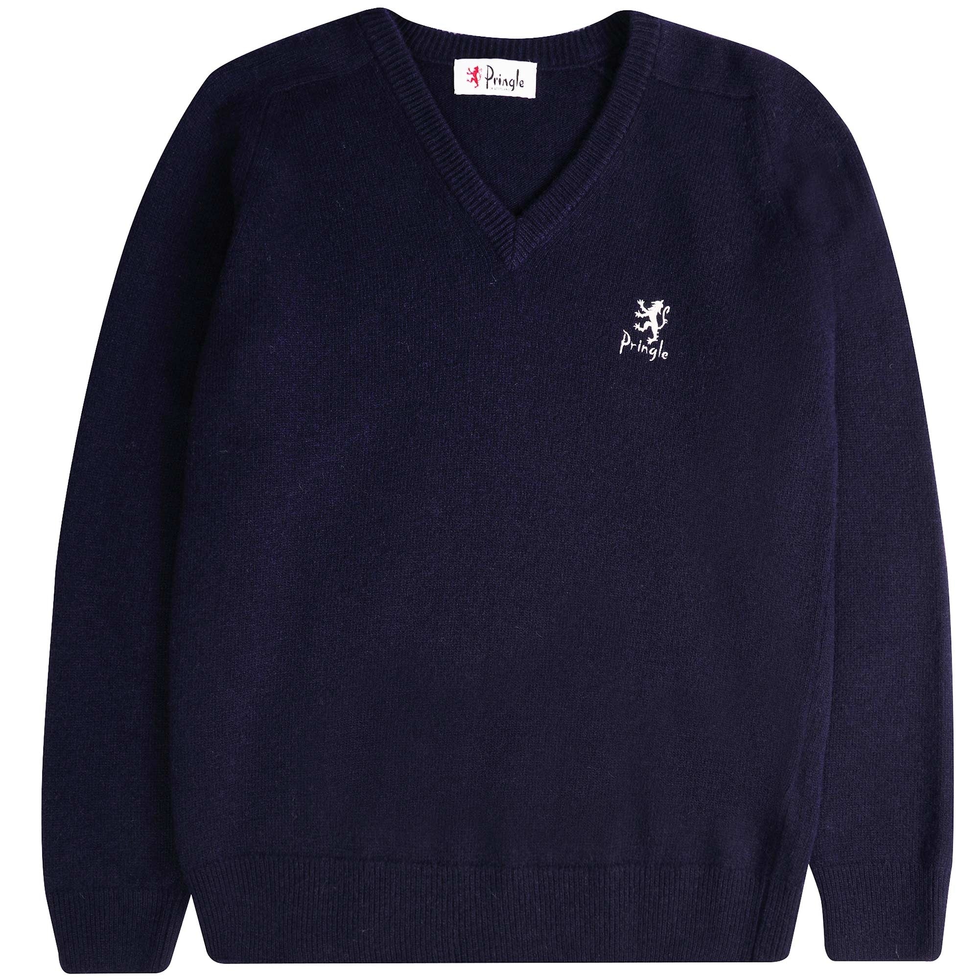 Pringle of Scotland V Neck Archive Lambswool Blend Jumper - Navy