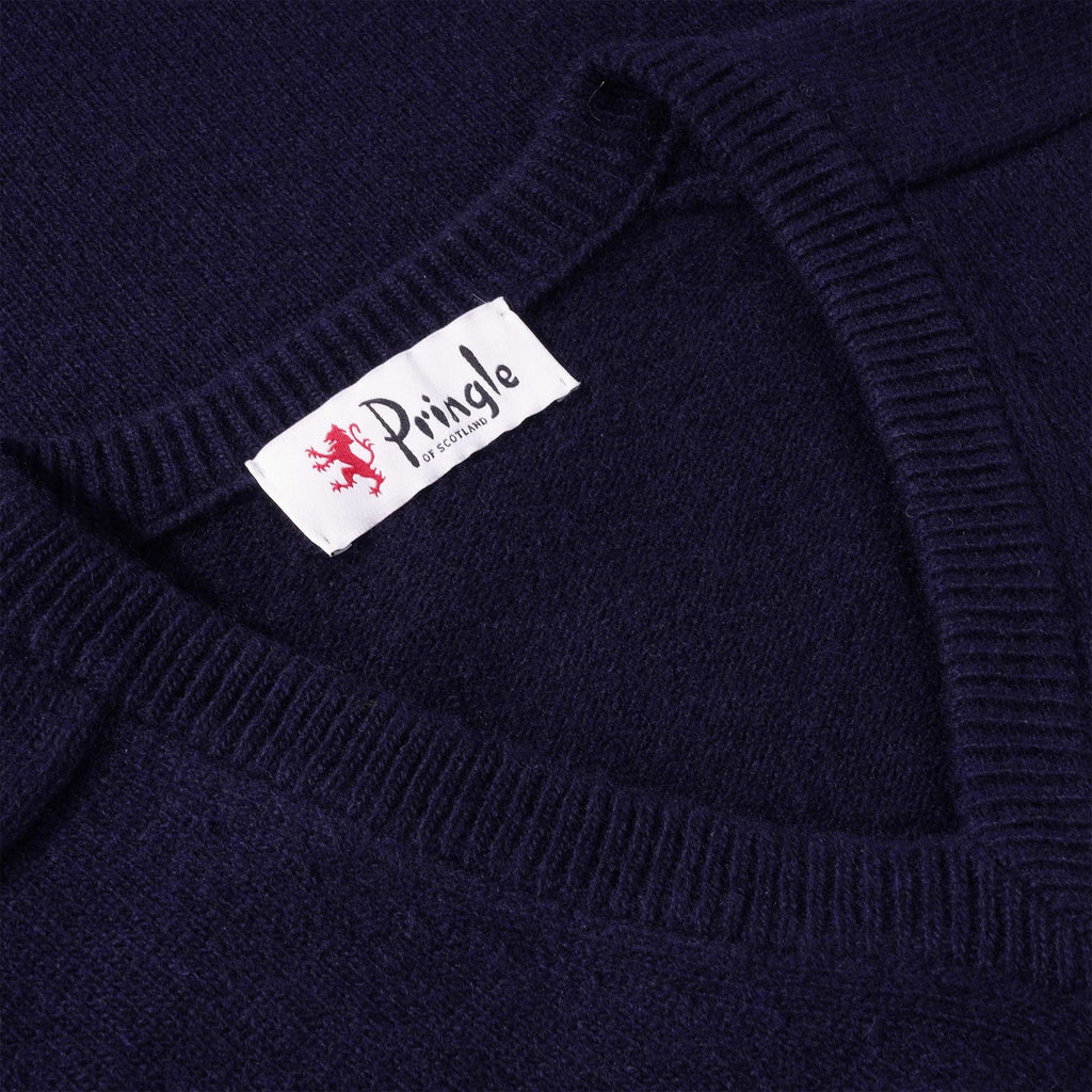 Pringle of Scotland V Neck Archive Lambswool Blend Jumper - Navy