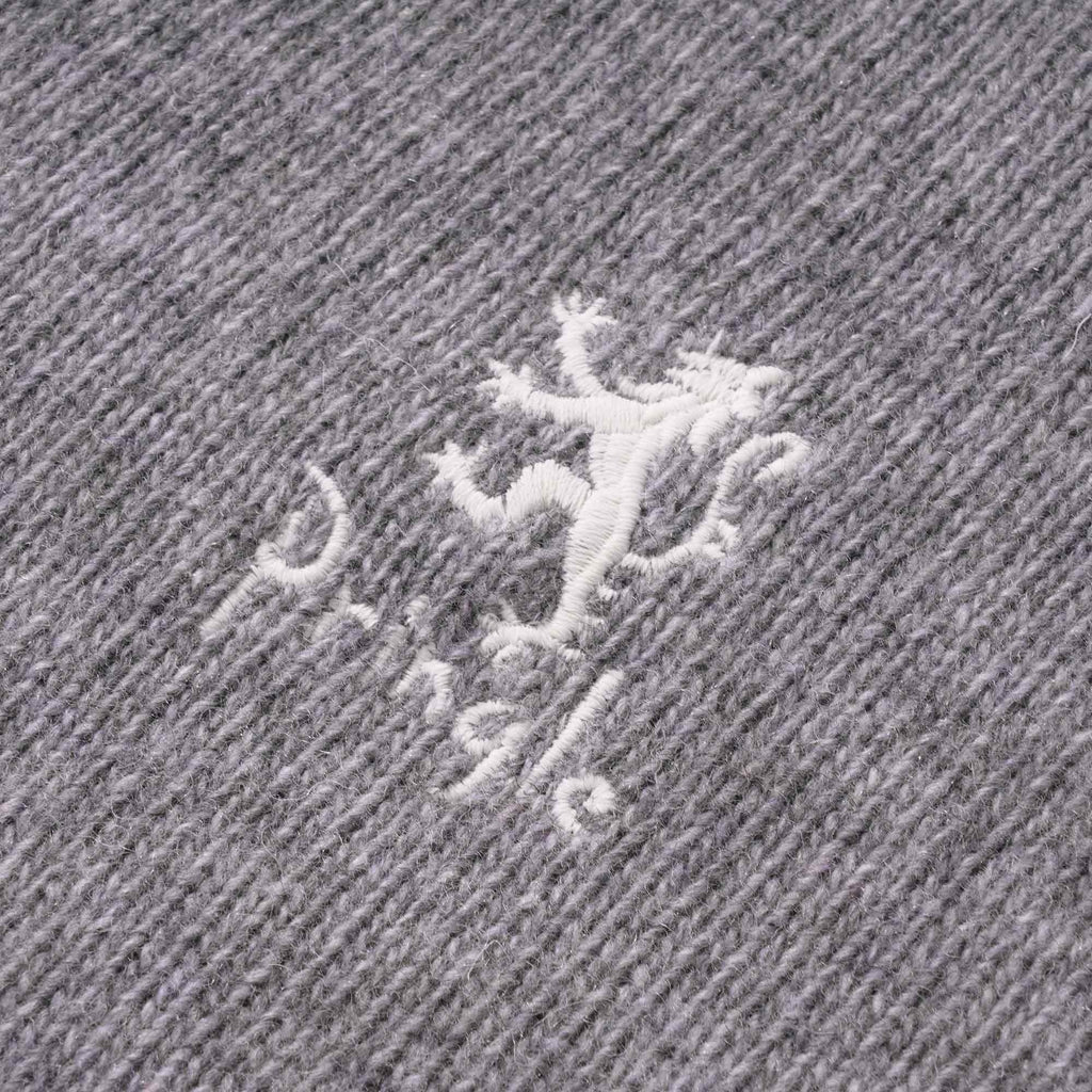Pringle of Scotland V Neck Archive Lambswool Blend Jumper - Grey Marl