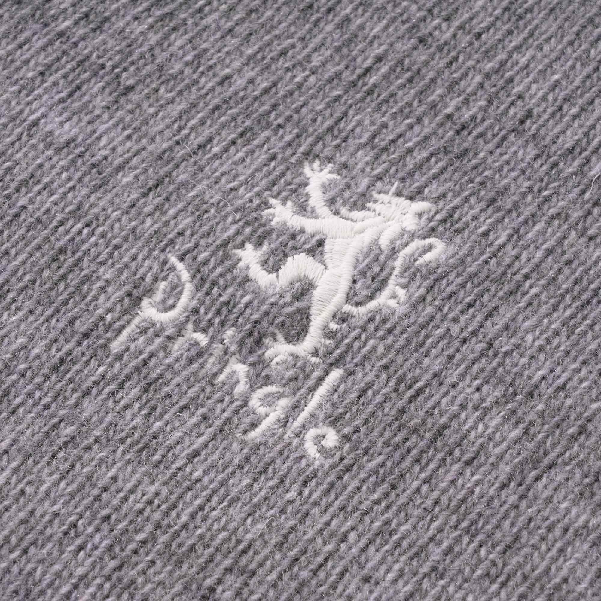 Pringle of Scotland V Neck Archive Lambswool Blend Jumper - Grey Marl