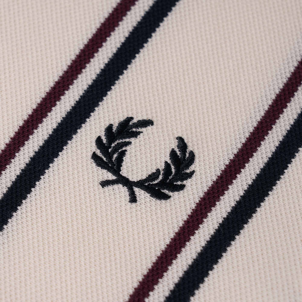 Fred Perry Vertical Stripe Polo Shirt - Ecru