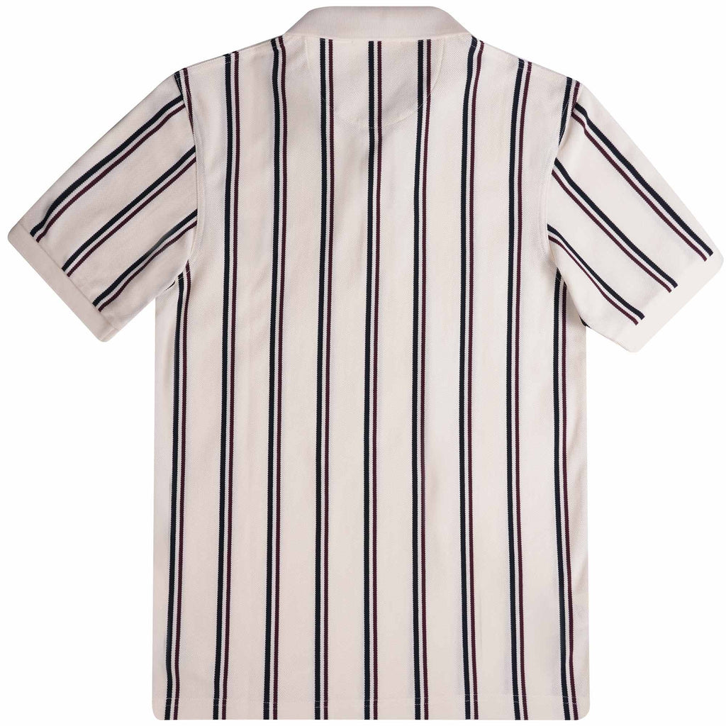 Fred Perry Vertical Stripe Polo Shirt - Ecru