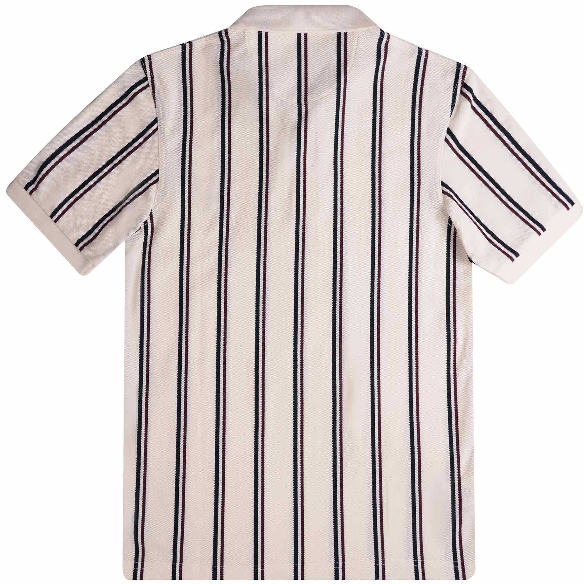 Fred Perry Vertical Stripe Polo Shirt - Ecru