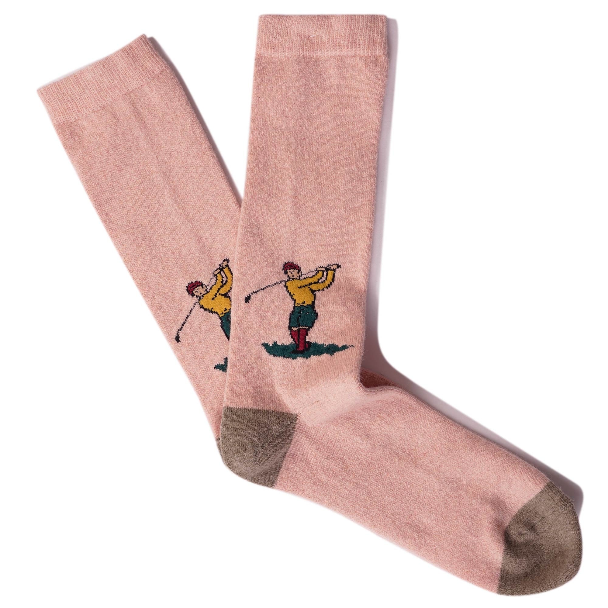 Anonymous Ism Wool Golf Socks - Pink