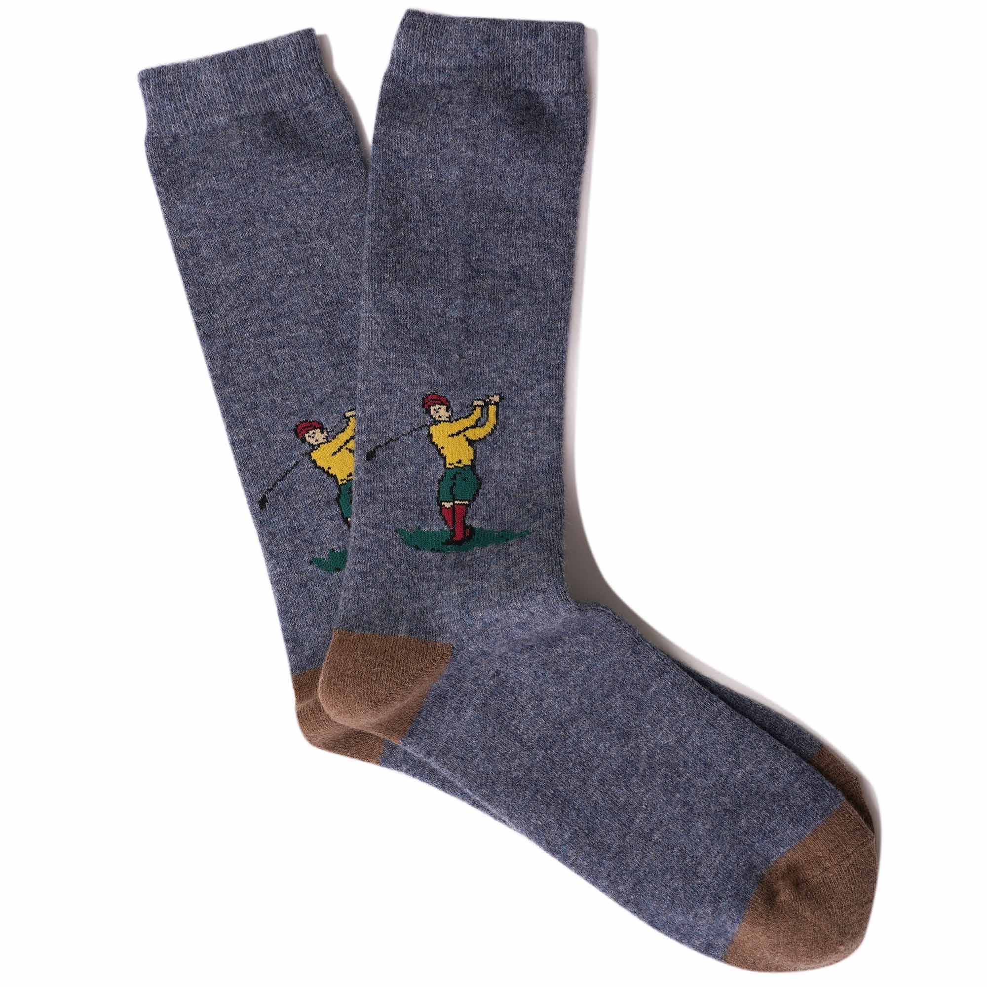 Anonymous Ism Wool Golf Socks - Indigo