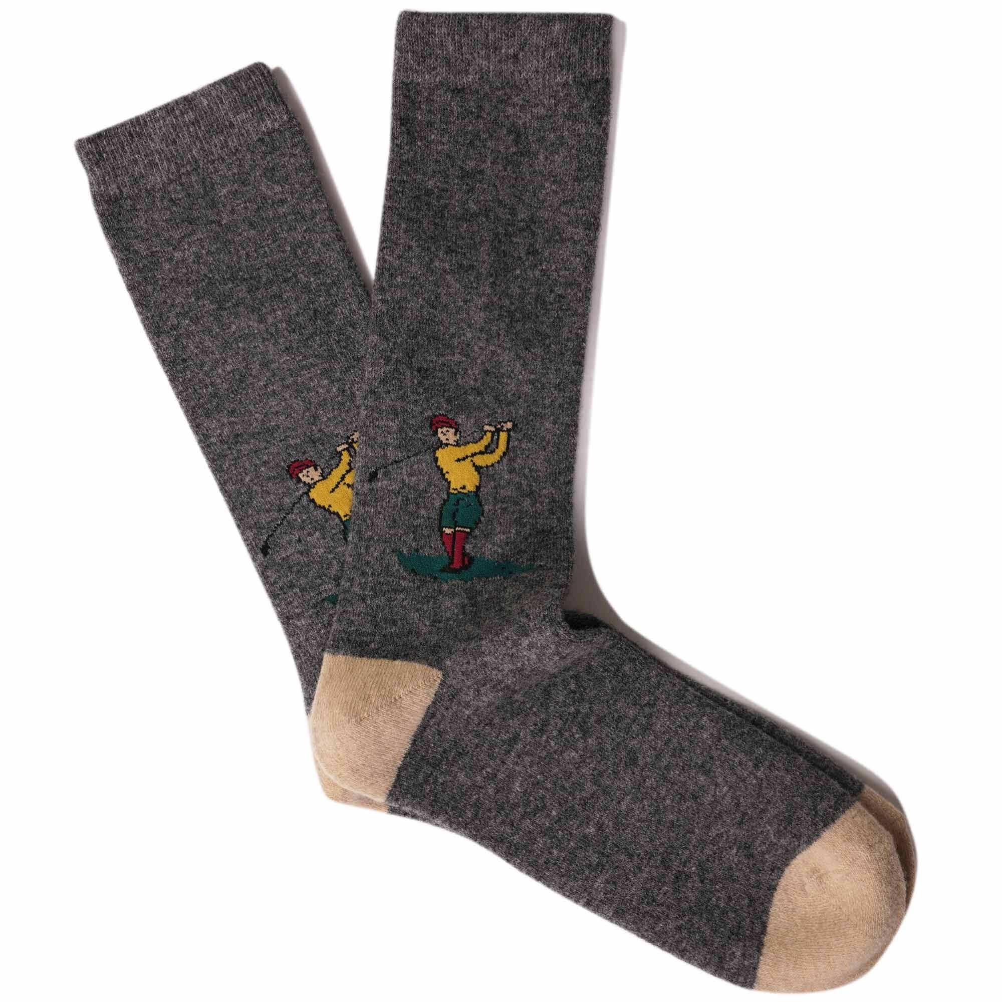 Anonymous Ism Wool Golf Socks - Grey
