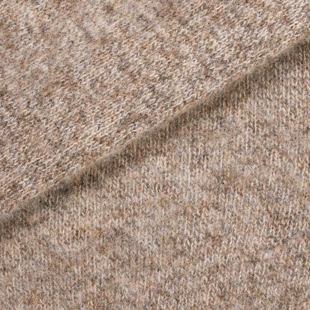 YMC Suedehead Crewneck Jumper - Light Brown Marl