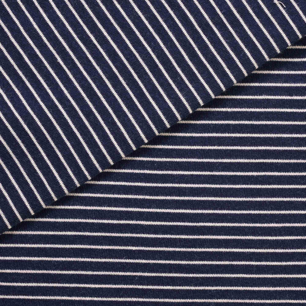 YMC Shrank Loopback Mini Stripe Sweatshirt - Navy/Stone