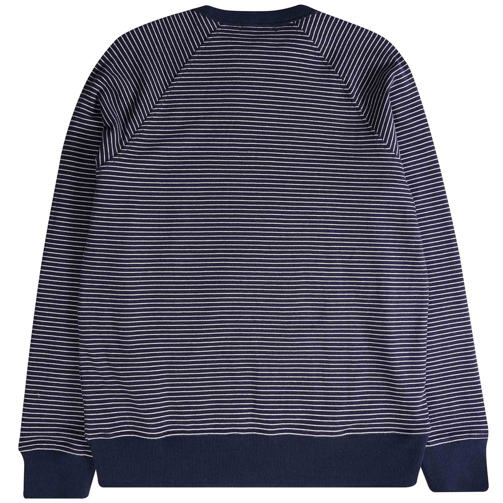 YMC Shrank Loopback Mini Stripe Sweatshirt - Navy/Stone