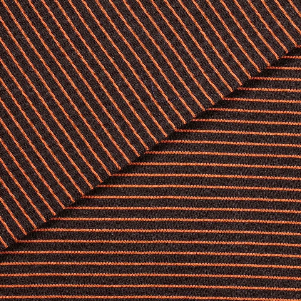 YMC Shrank Loopback Mini Stripe Sweatshirt - Brown/Orange