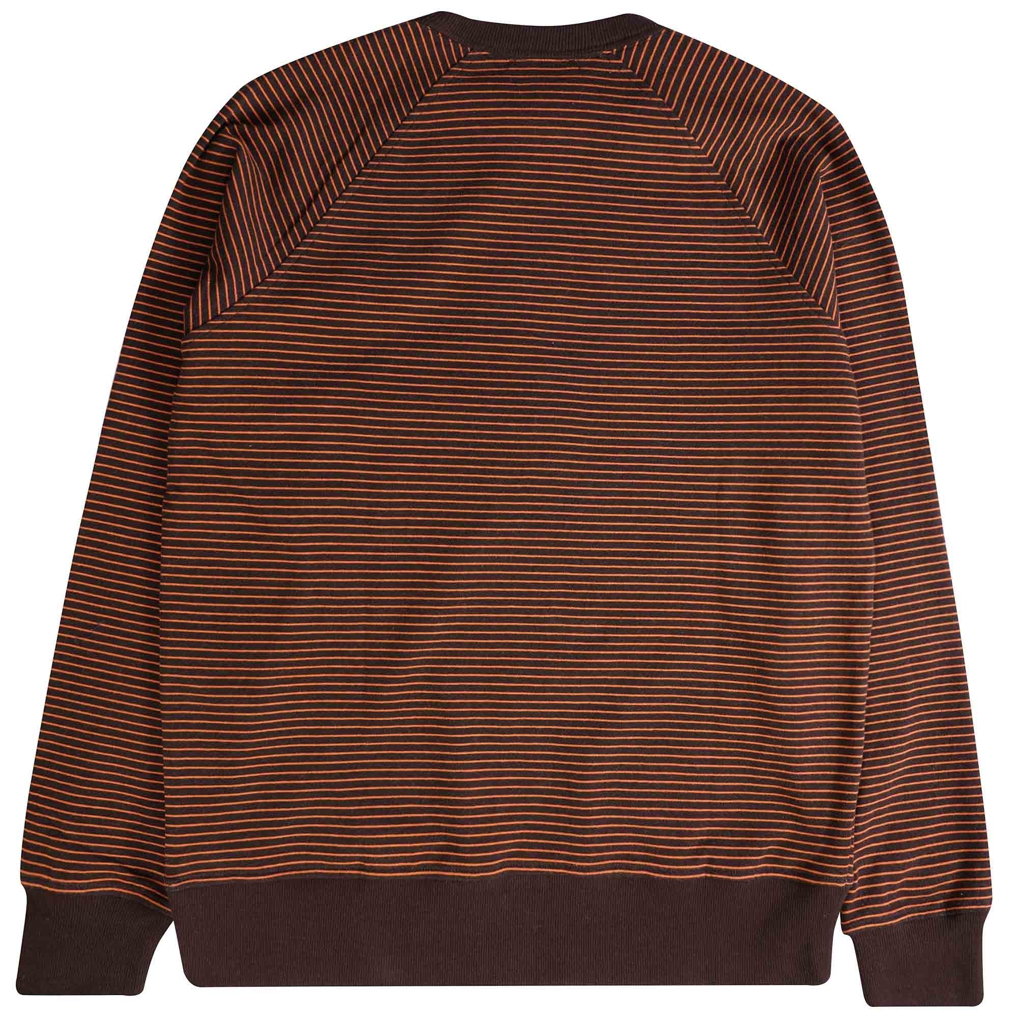 YMC Shrank Loopback Mini Stripe Sweatshirt - Brown/Orange