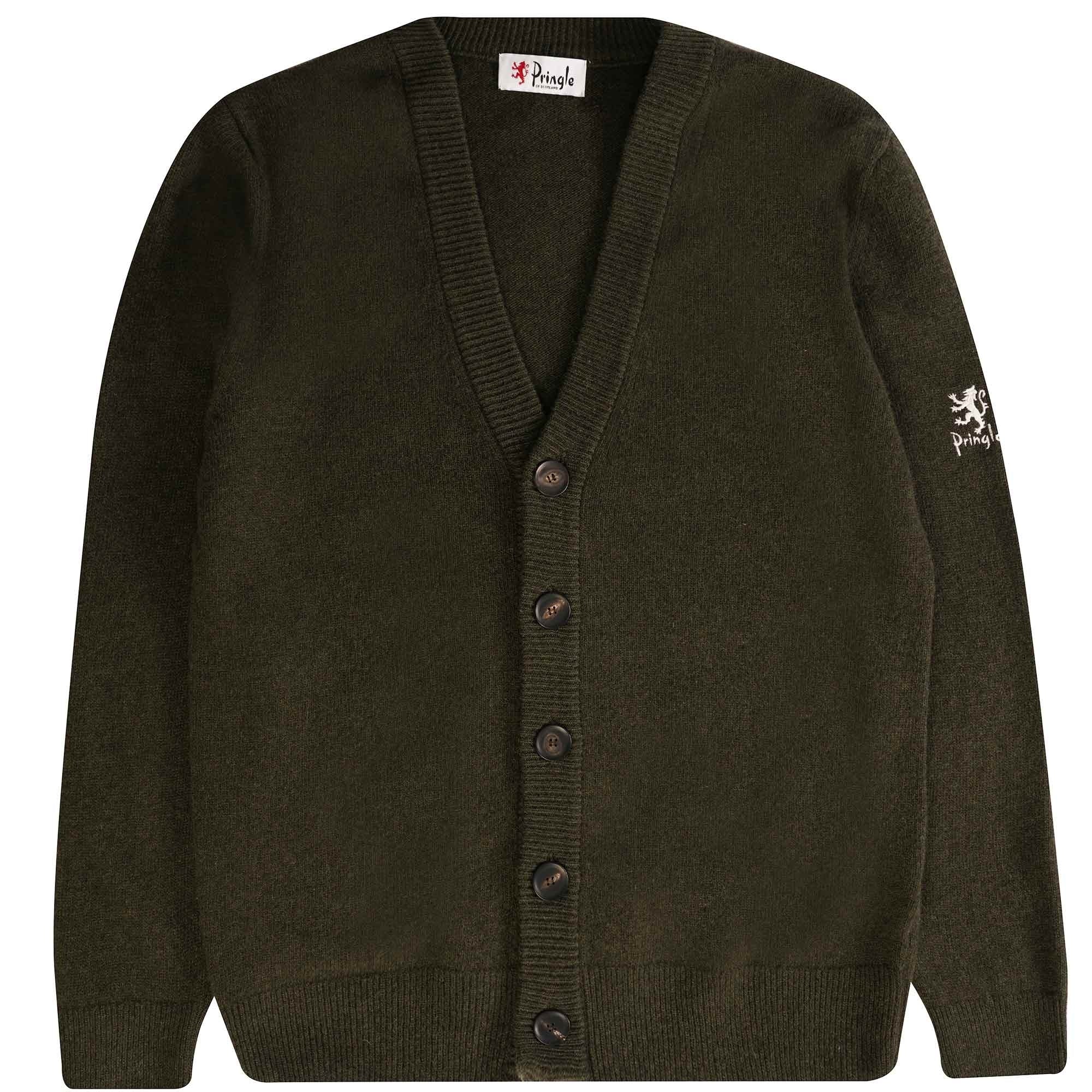 Pringle of Scotland Archive Lambswool Blend Cardigan - Pine Tree