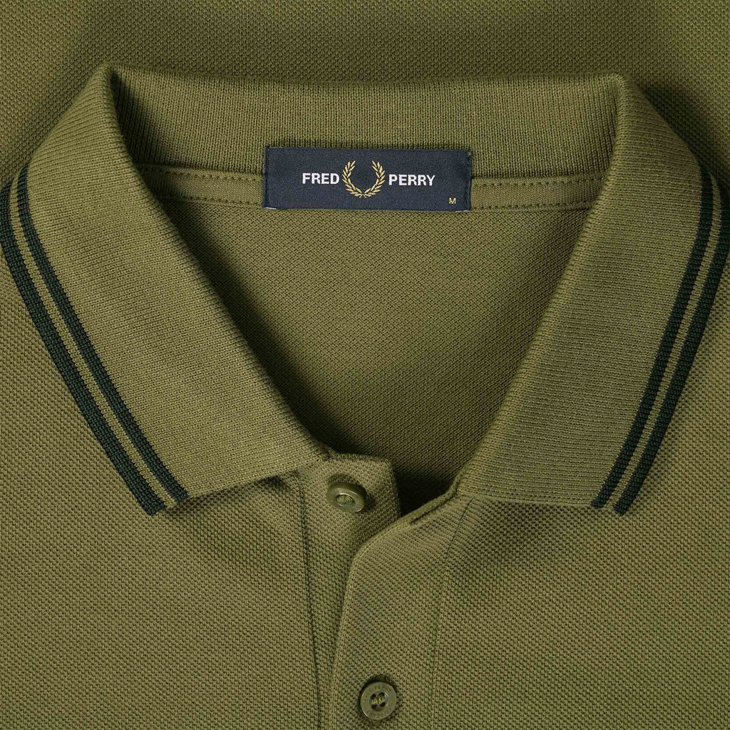 Fred Perry M3600 Twin Tipped Polo Shirt - Uniform Green