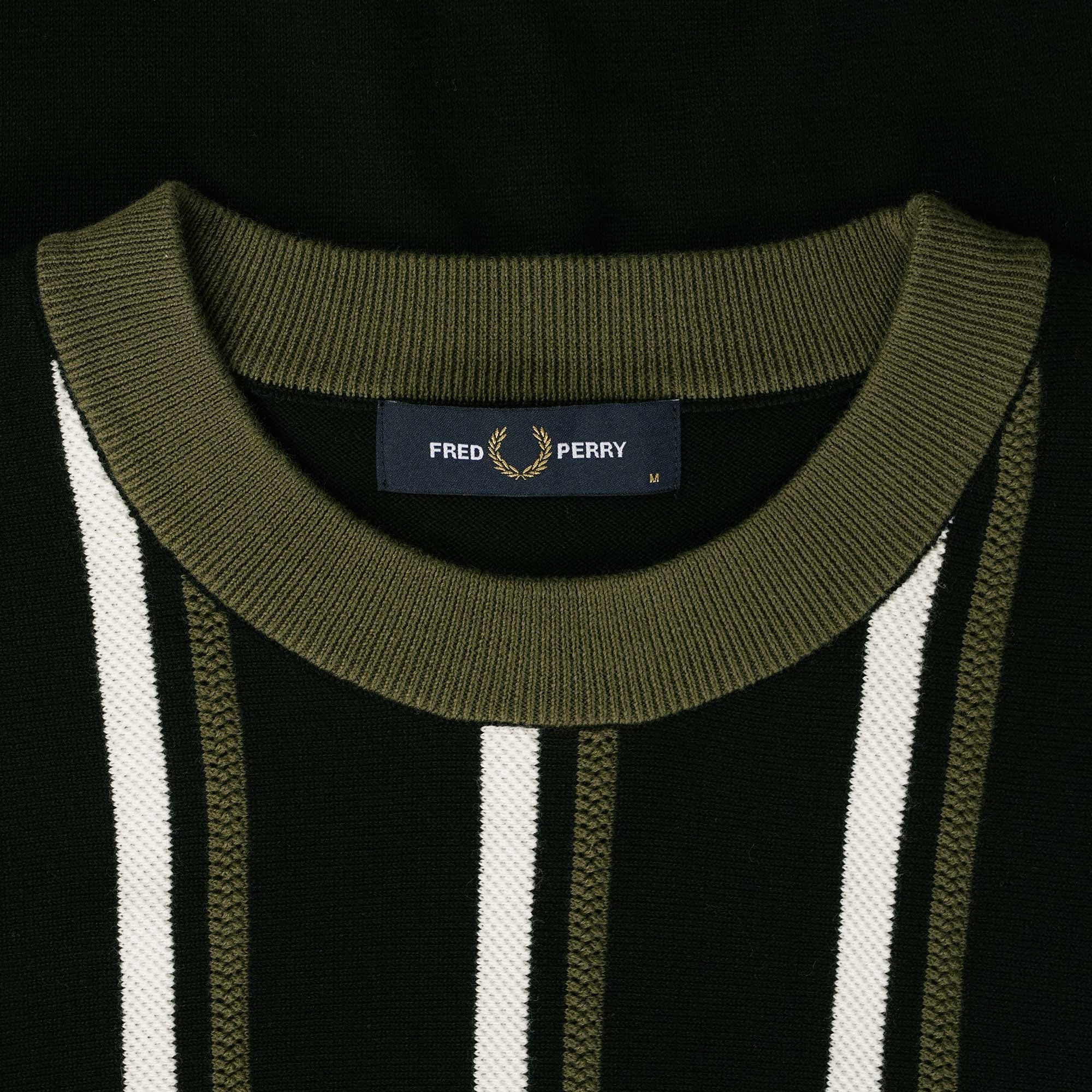 Fred Perry K4 Stripe Knitted Ringer T-Shirt - Black