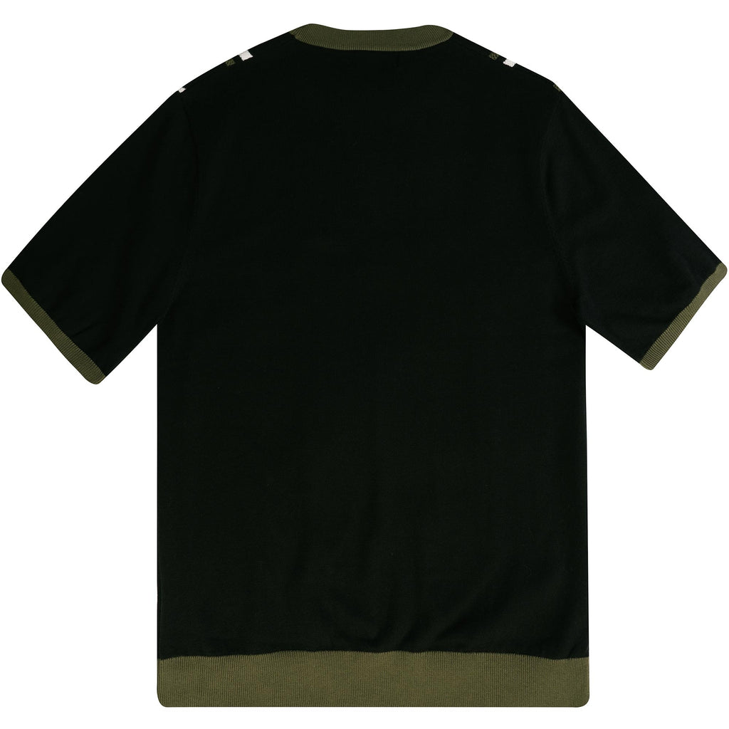 Fred Perry K4 Stripe Knitted Ringer T-Shirt - Black