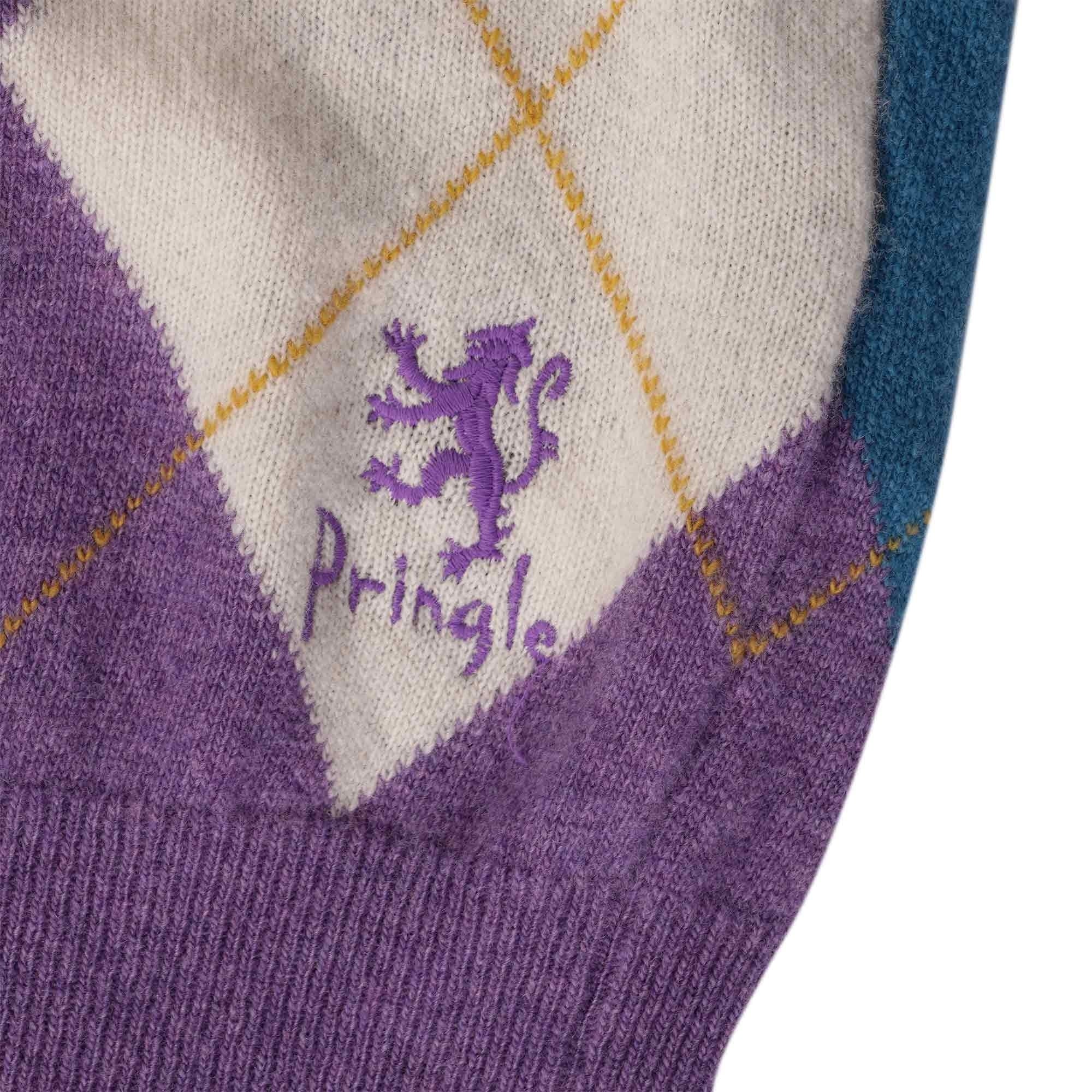 Pringle of Scotland Long Sleeve Argyle Jumper - Purple