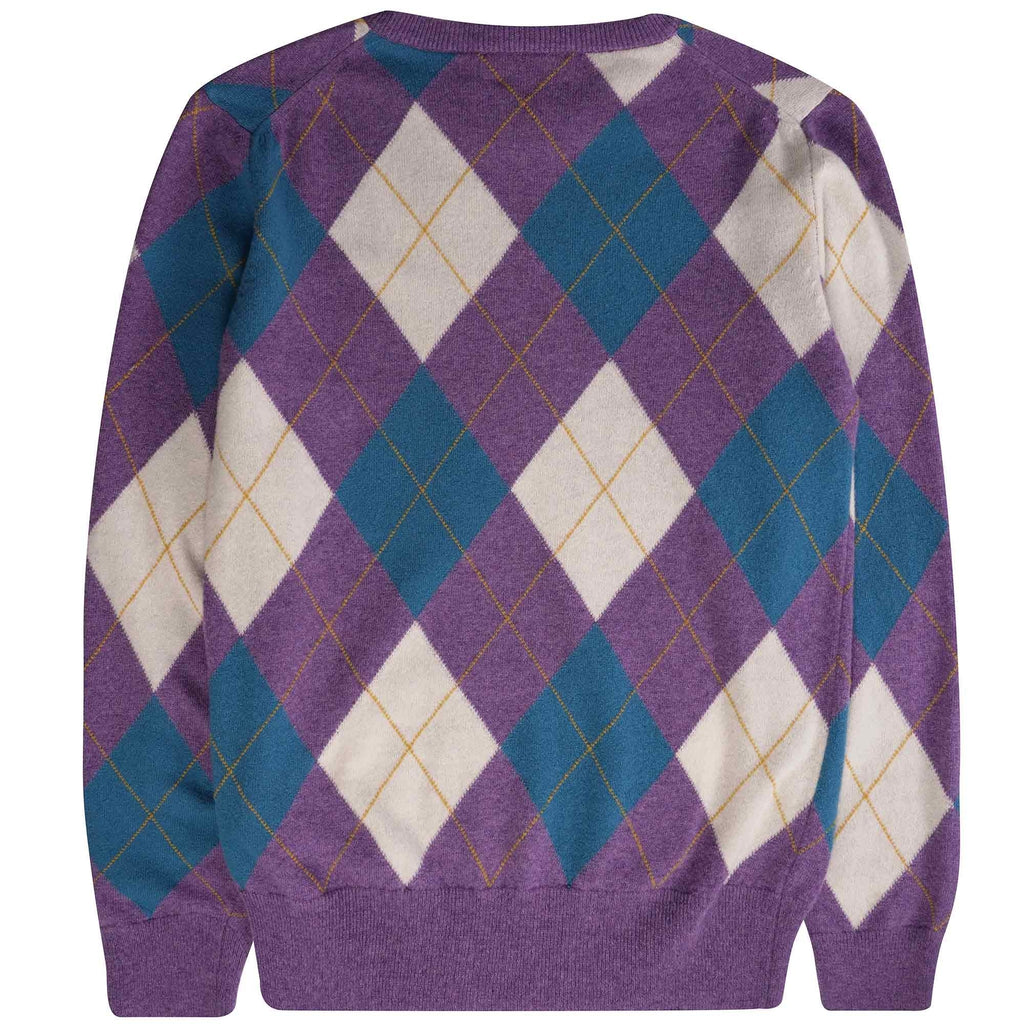 Pringle of Scotland Long Sleeve Argyle Jumper - Purple