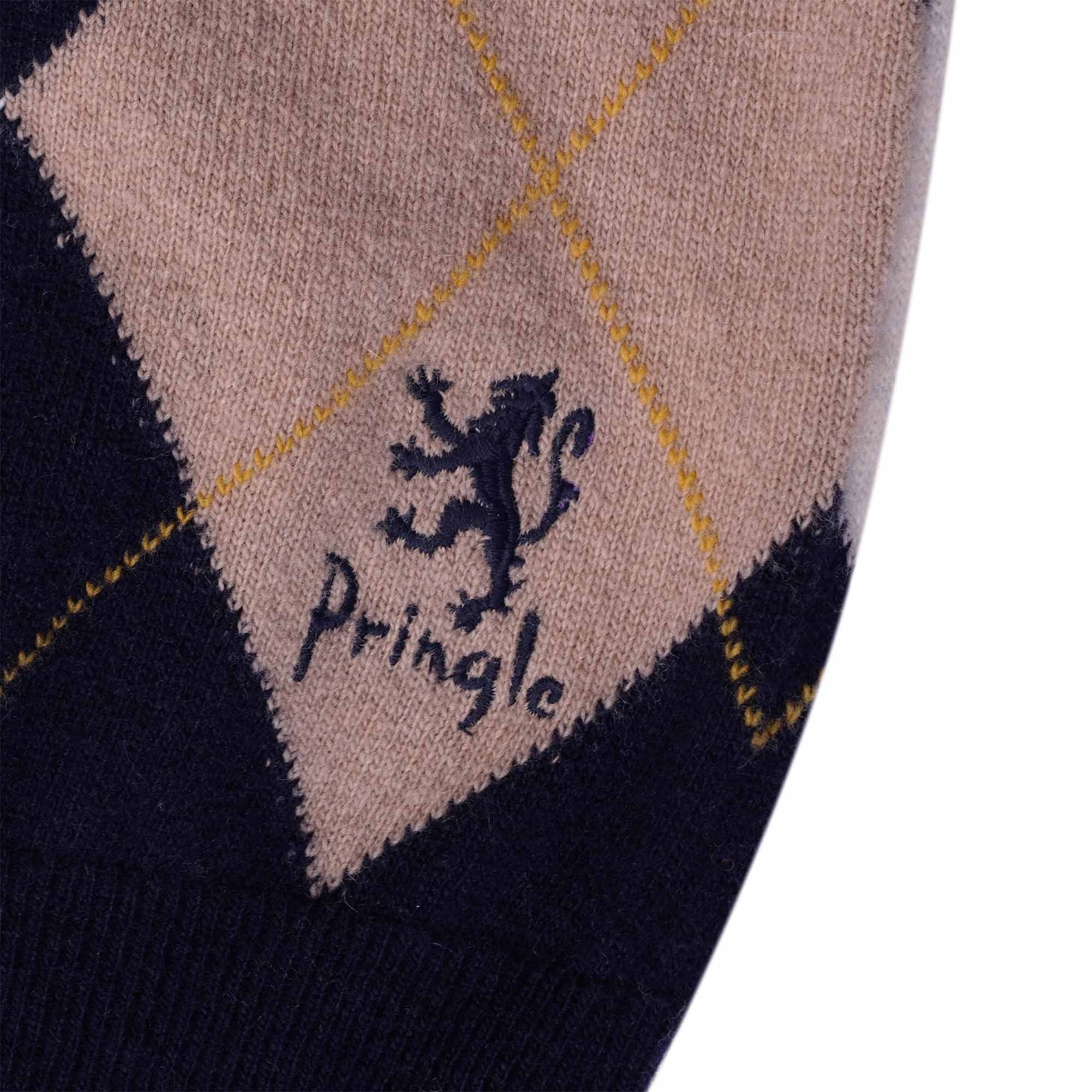 Pringle of Scotland Long Sleeve Argyle Jumper - Navy/Camel
