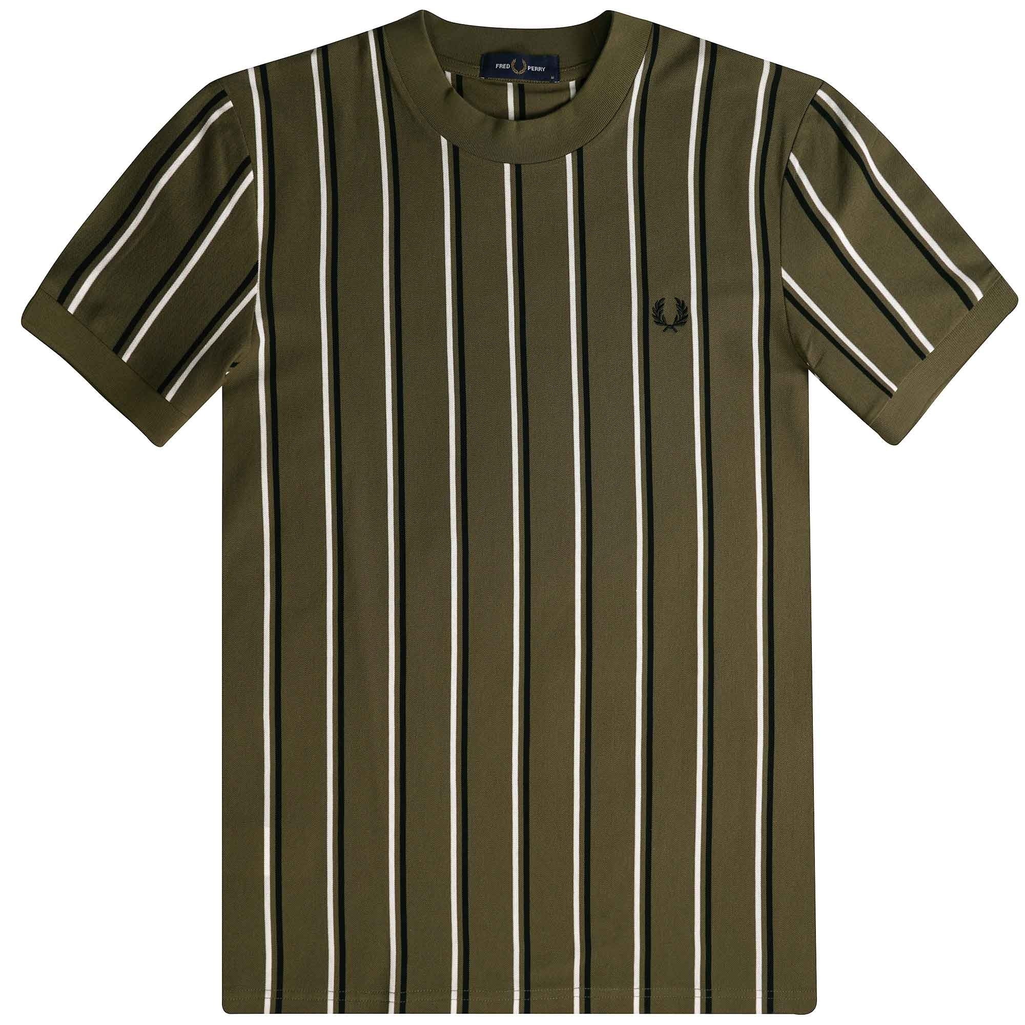 Fred Perry M4643 Fine Stripe T-shirt - Green