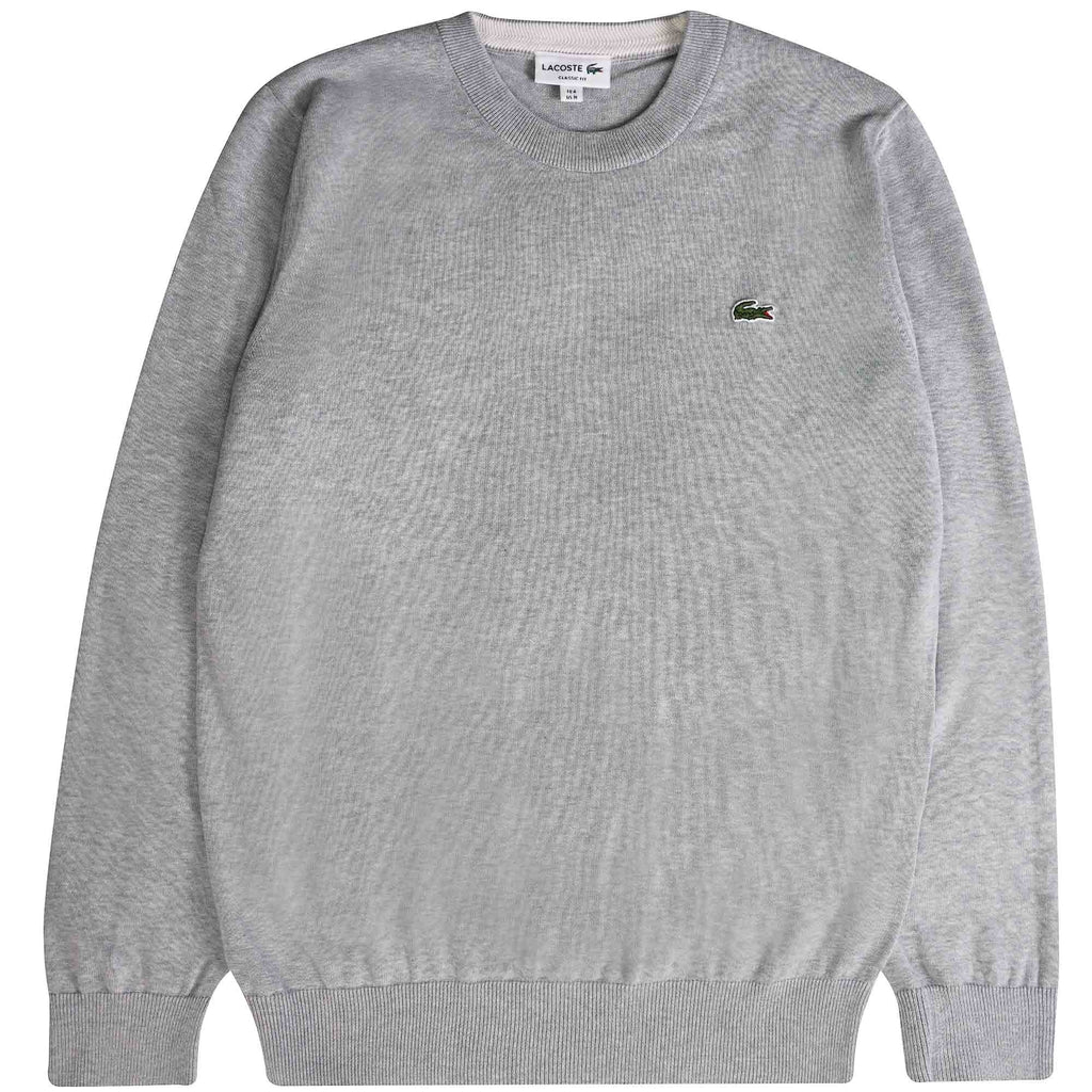 Lacoste Organic Cotton Crew Neck Sweater - Grey
