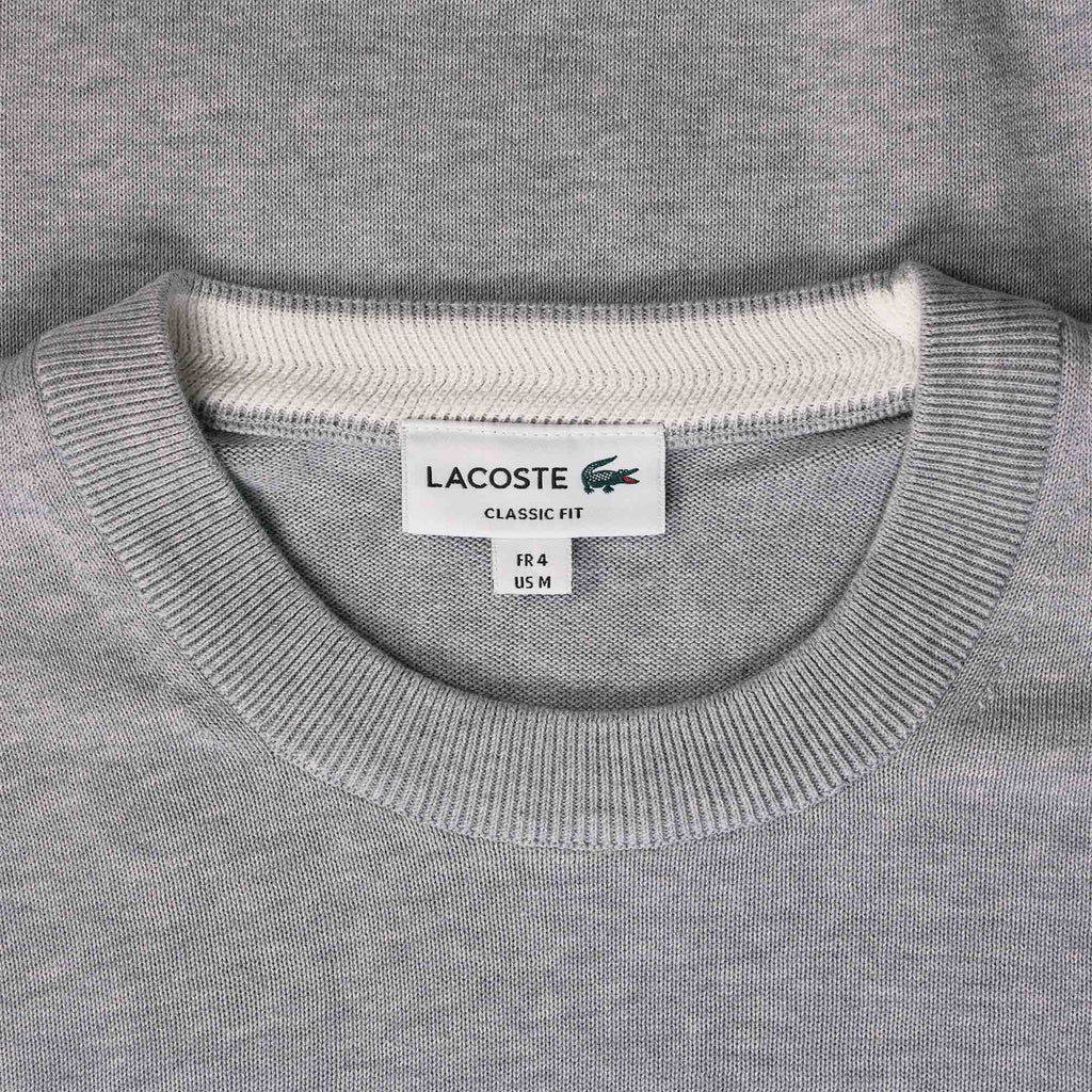 Lacoste Organic Cotton Crew Neck Sweater - Grey